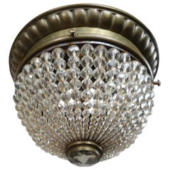 French Crystal Beaded Ceiling Fixture, circa 1920s