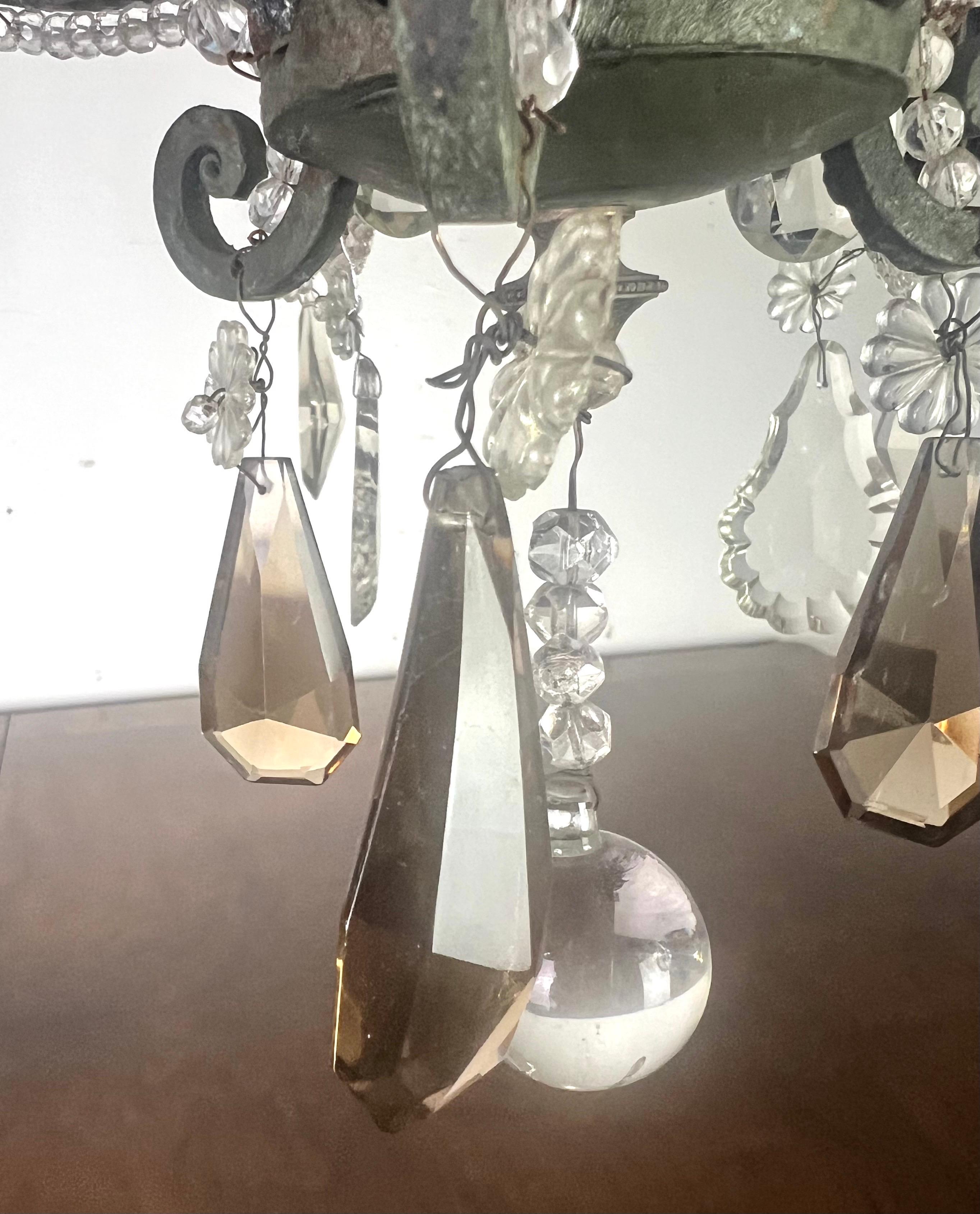 Lampadario di cristallo francese con perline C.I.C. in vendita 6
