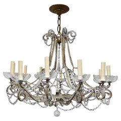 French Crystal Beaded Chandelier