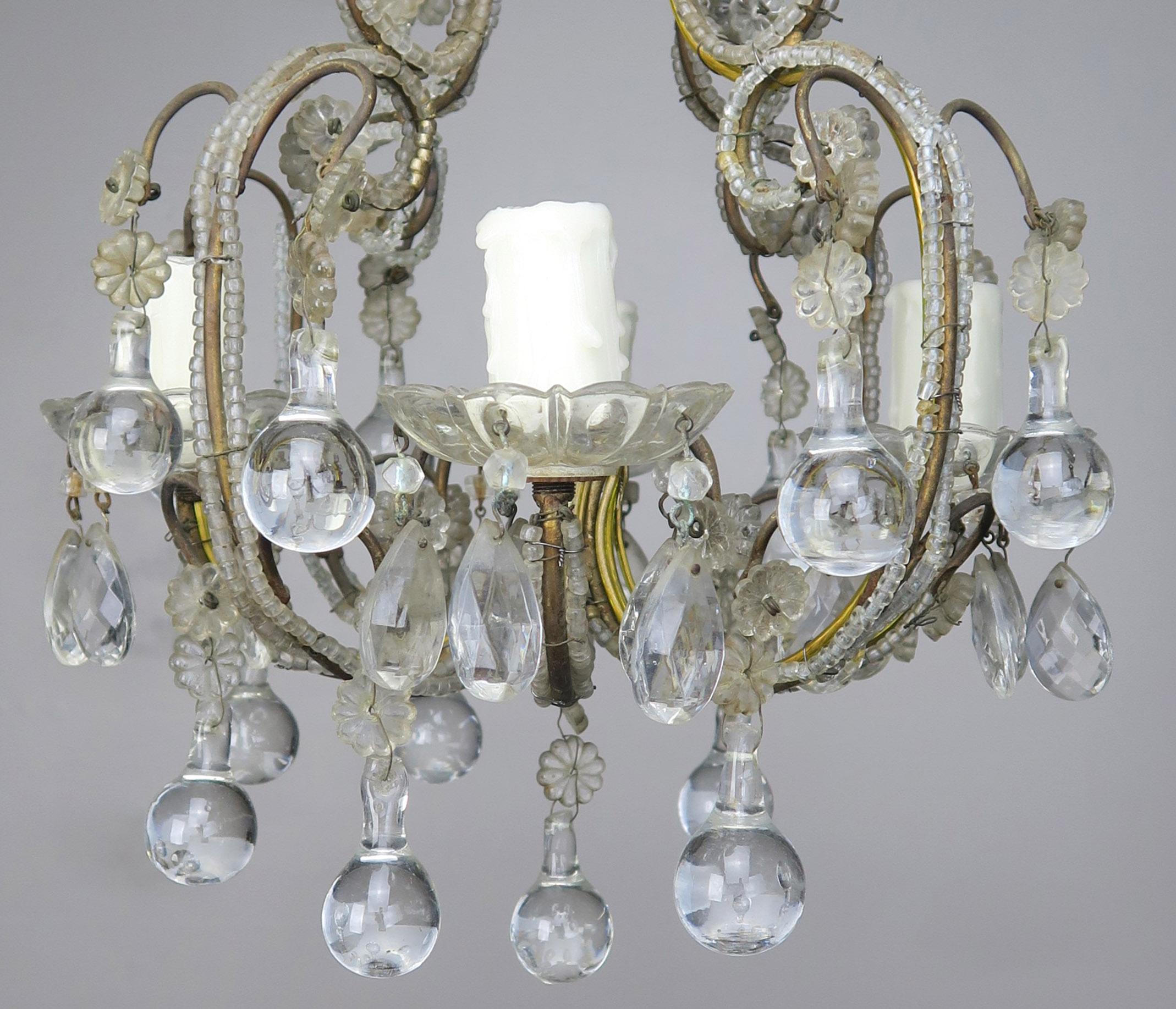 clear beaded chandelier