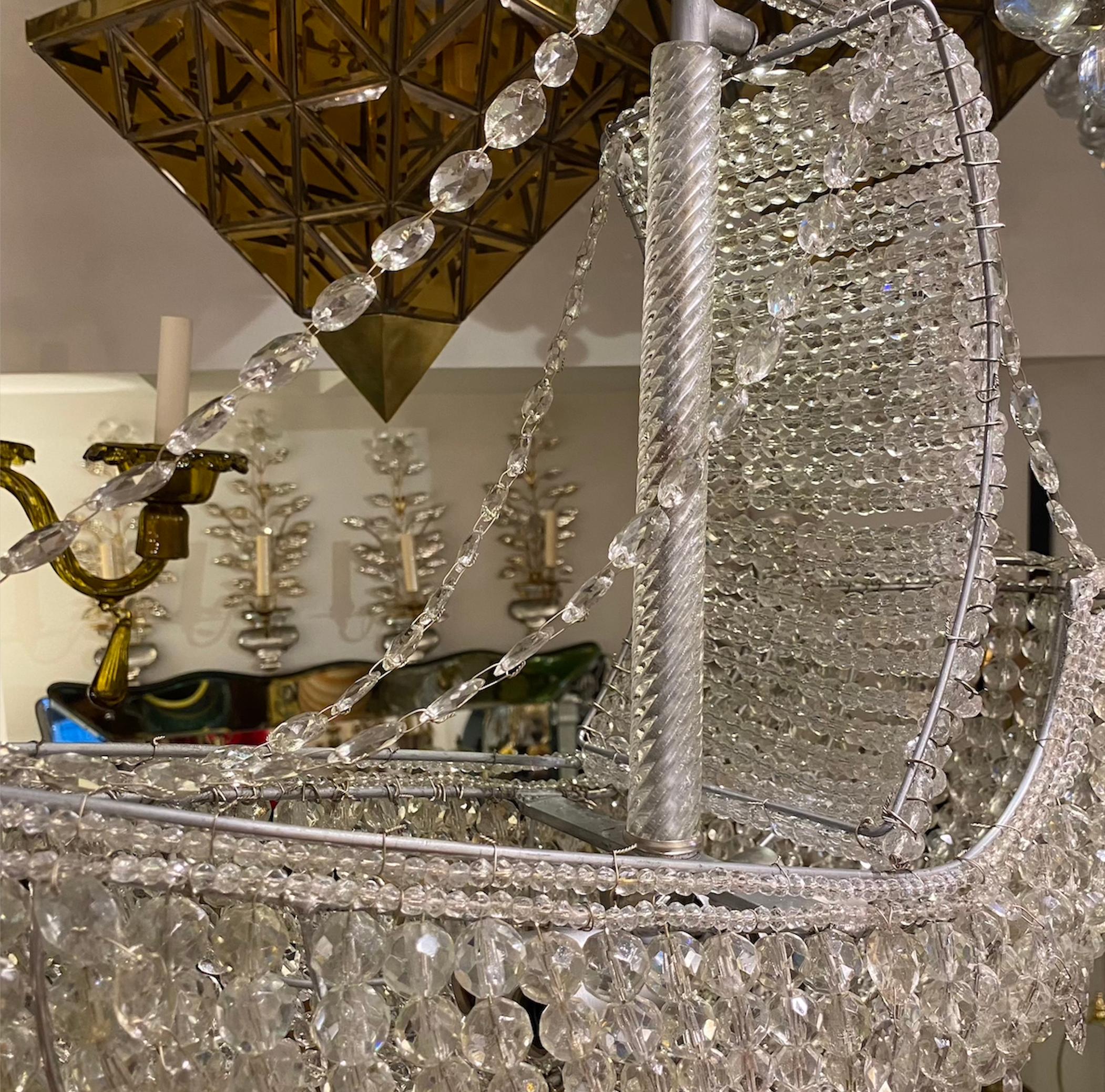 Lustre de bateau français en cristal 4