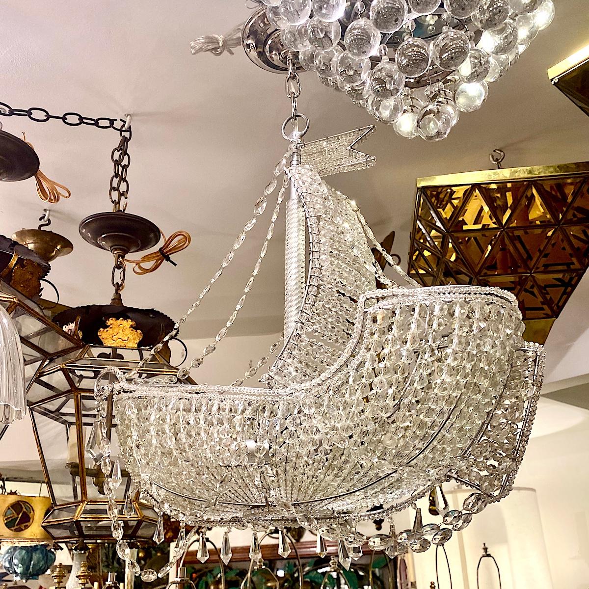 Lustre de bateau français en cristal 7