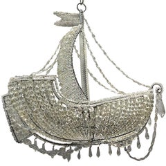 French Crystal Ship Chandelier