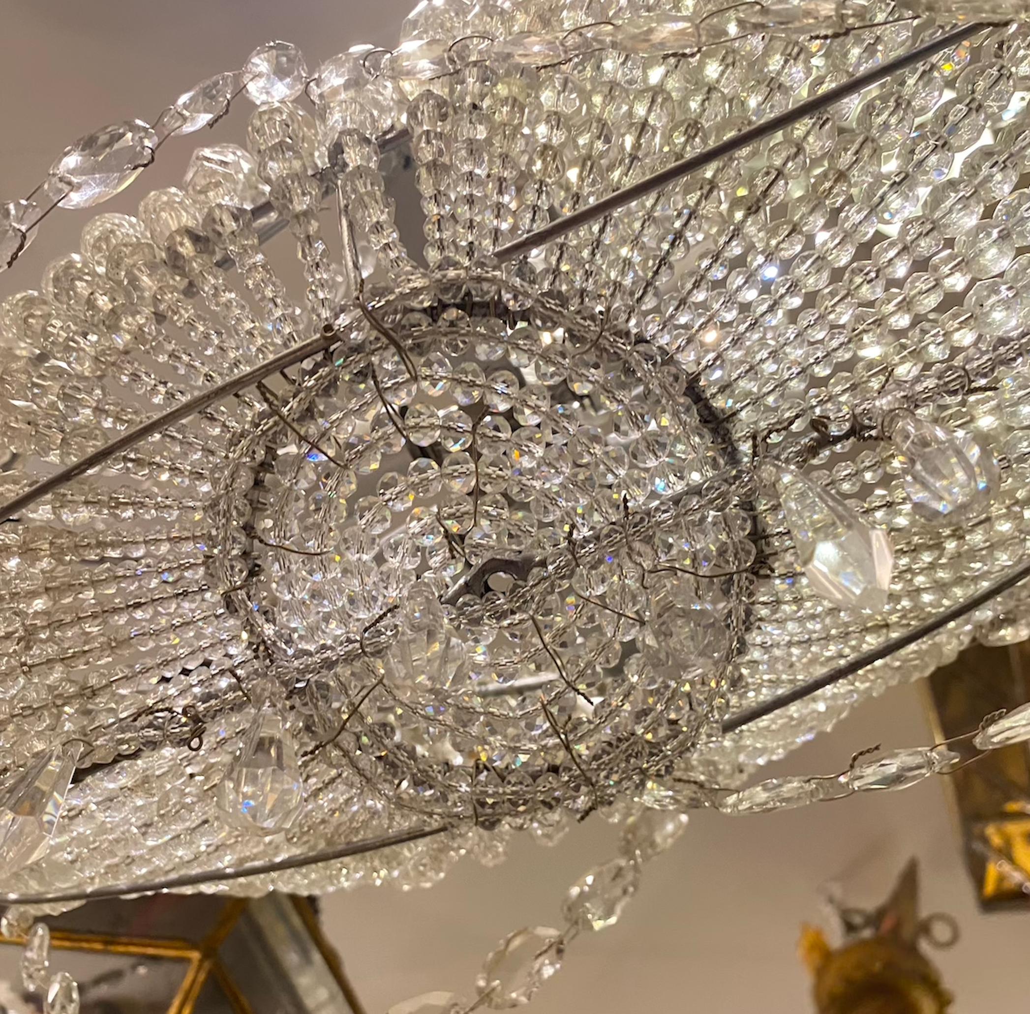 Lustre de bateau français en cristal 1