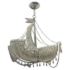 French Crystal Ship Chandelier