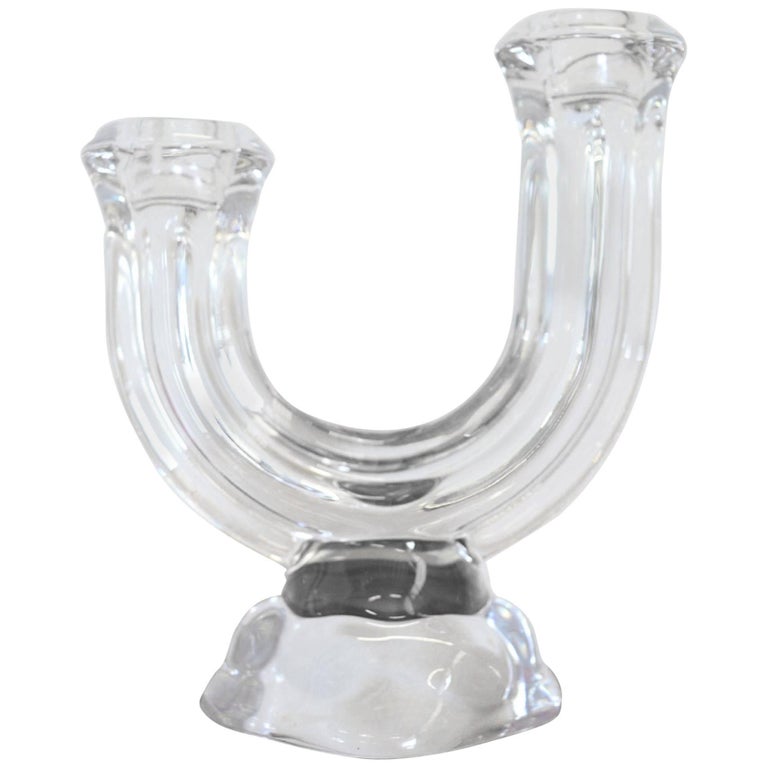 French Crystal Candelabra by Art Vannes, France at 1stDibs