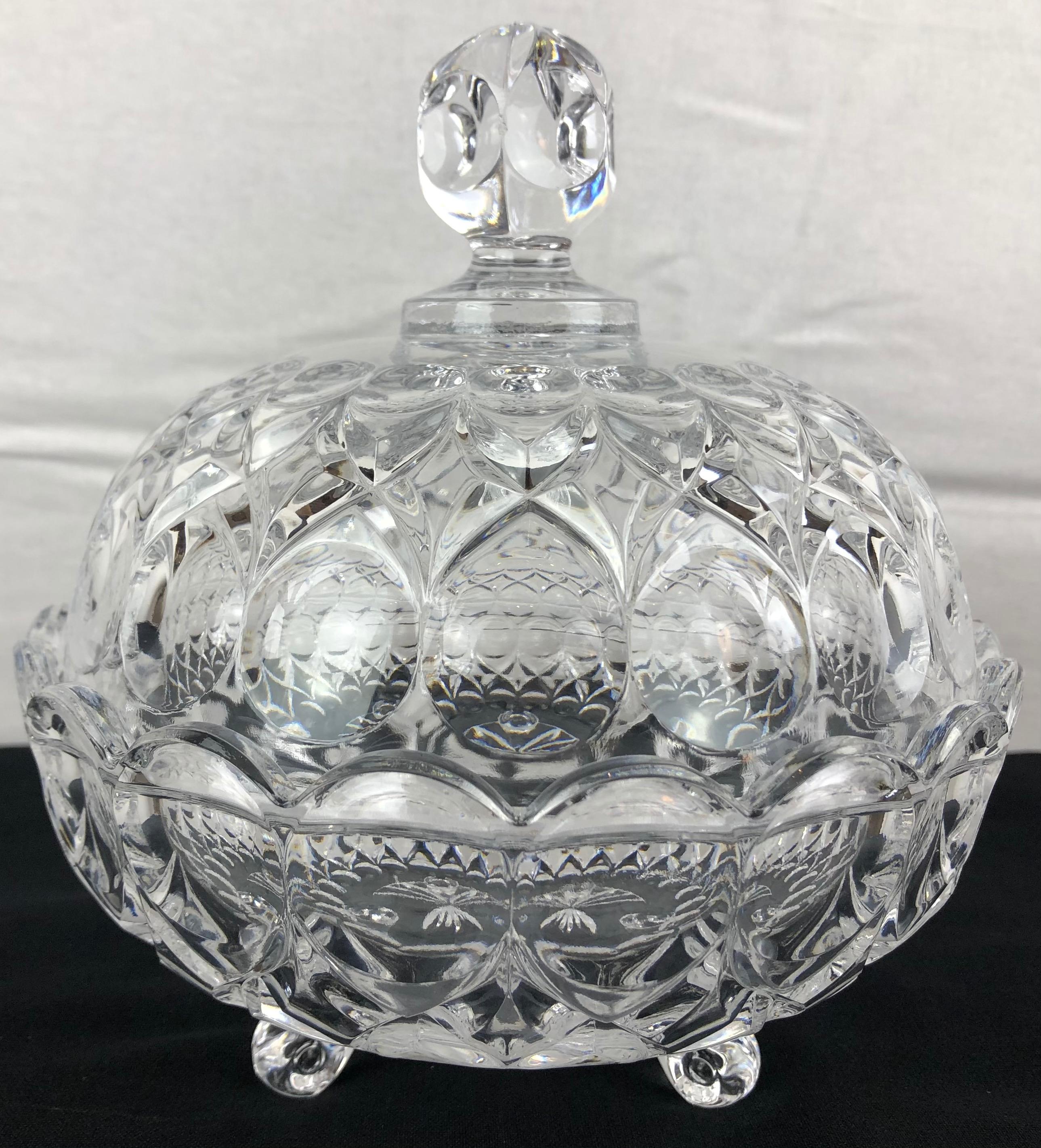 antique crystal candy dish