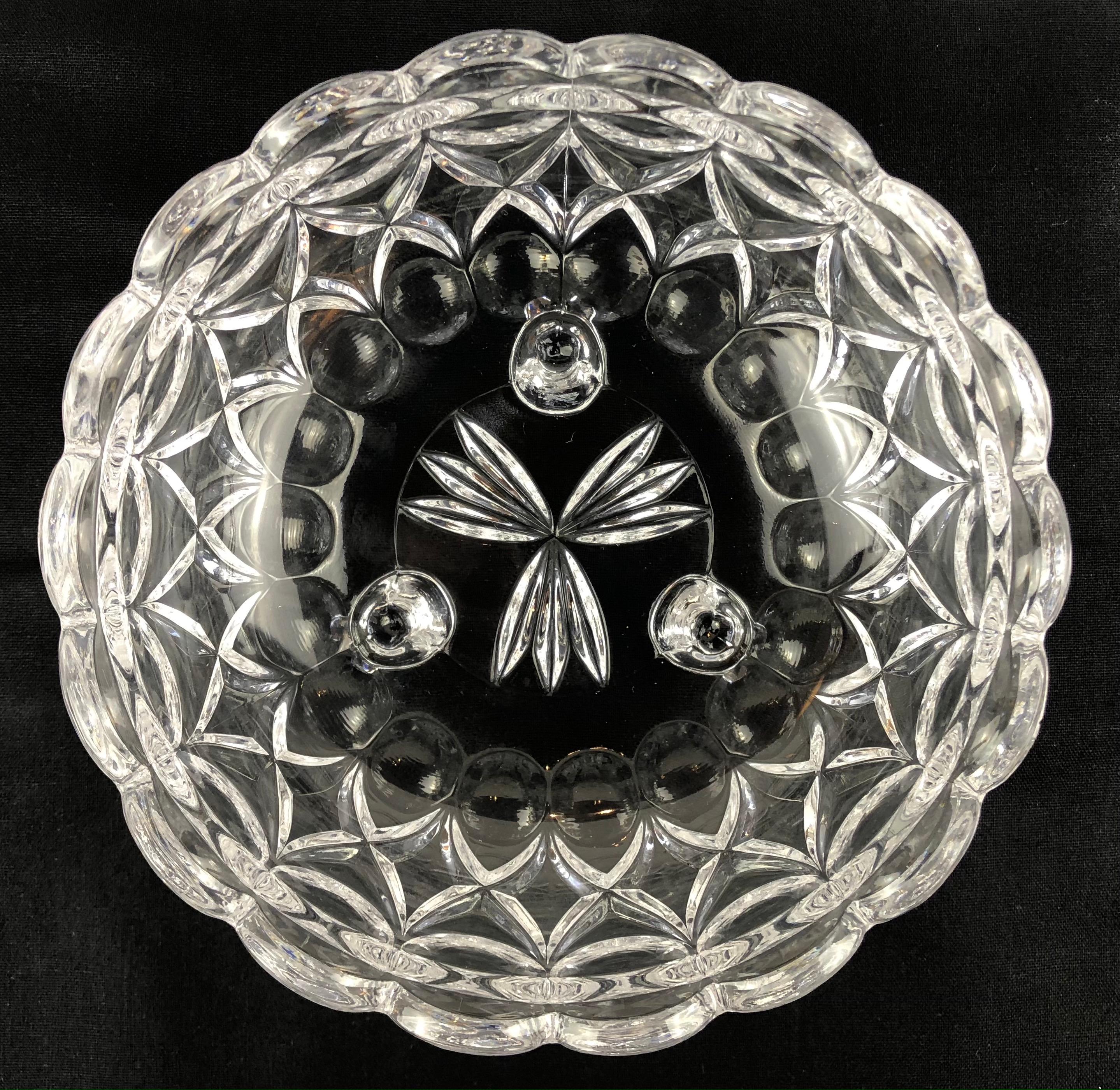 20th Century French Crystal Candy Dish, Trinket or Jewelry Box from Reims, Champagne Region