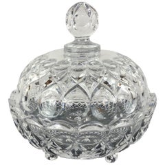 Vintage French Crystal Candy Dish, Trinket or Jewelry Box from Reims, Champagne Region