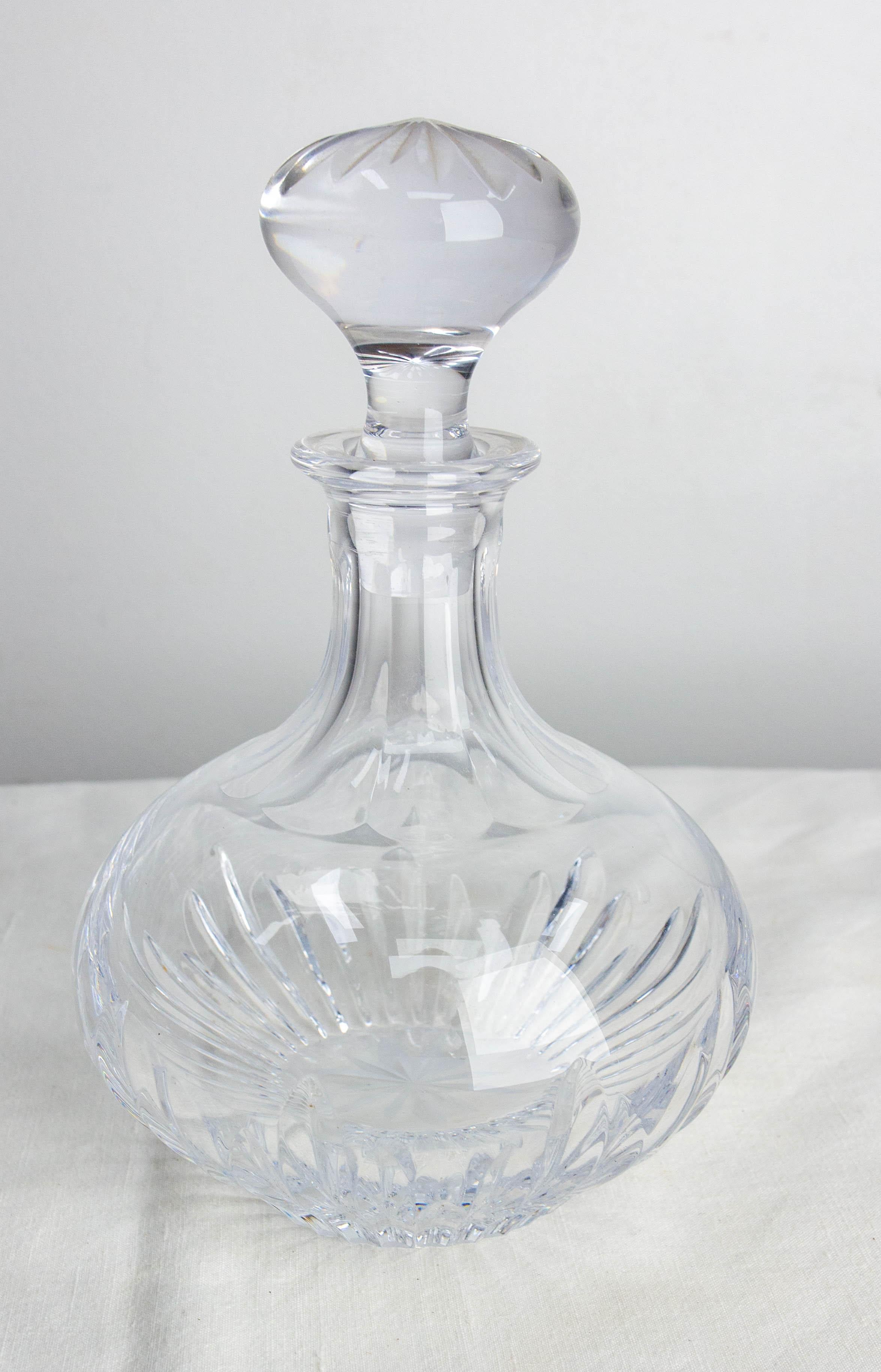 French Crystal Carafe Midcentury For Sale 1