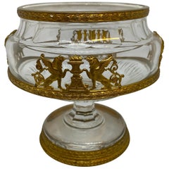 French Crystal Caviar Dish with Gilt Bronze Mounts