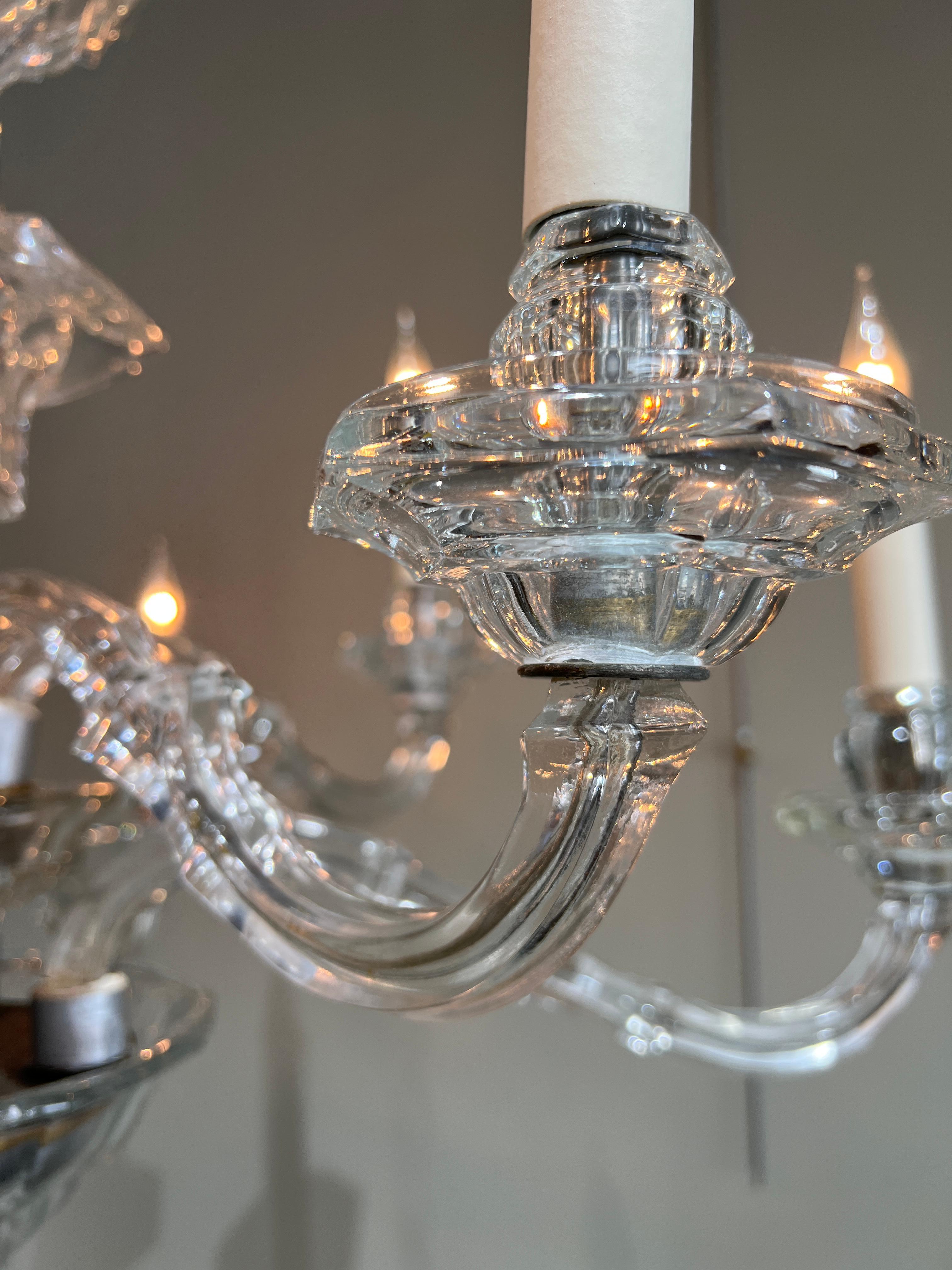 Mid-Century Modern French crystal chandelier circa 1940