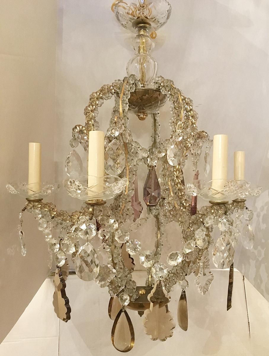 French Crystal Chandelier In Excellent Condition In New York, NY