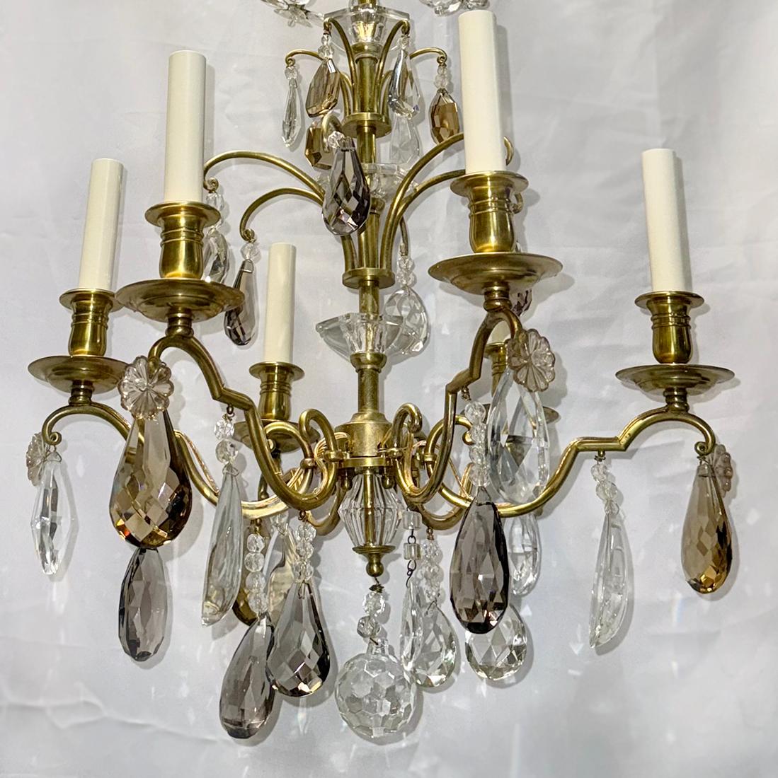 Dorato Lampadario di cristallo francese in vendita