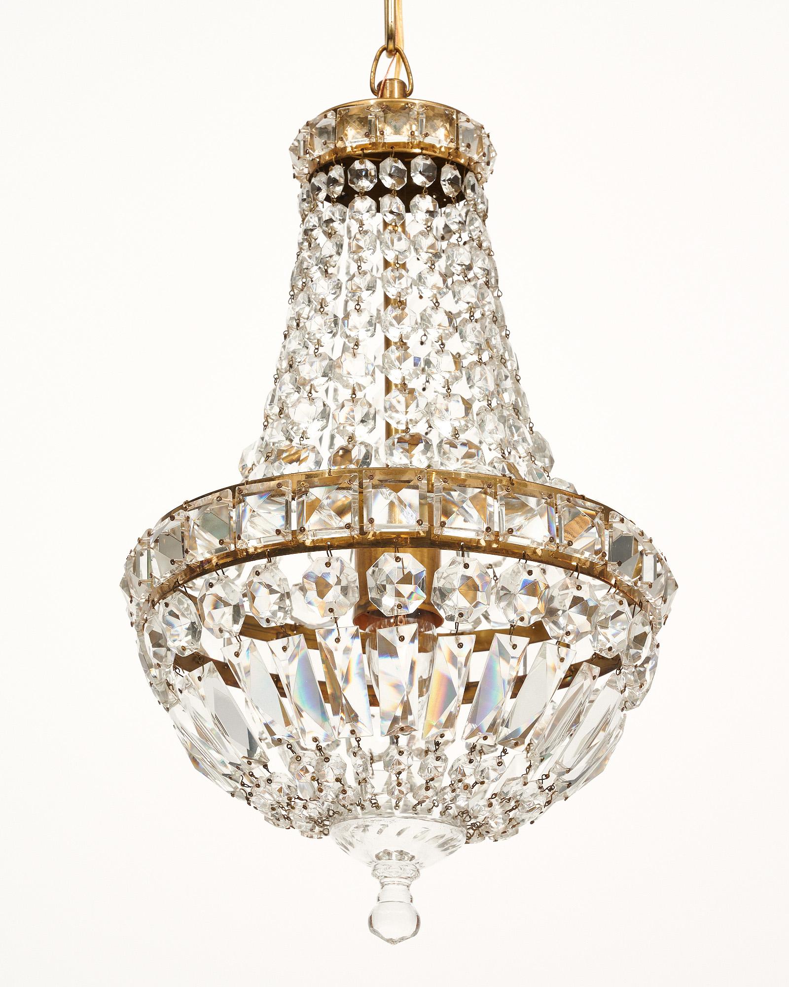 Stile impero Lampadario di cristallo francese in vendita