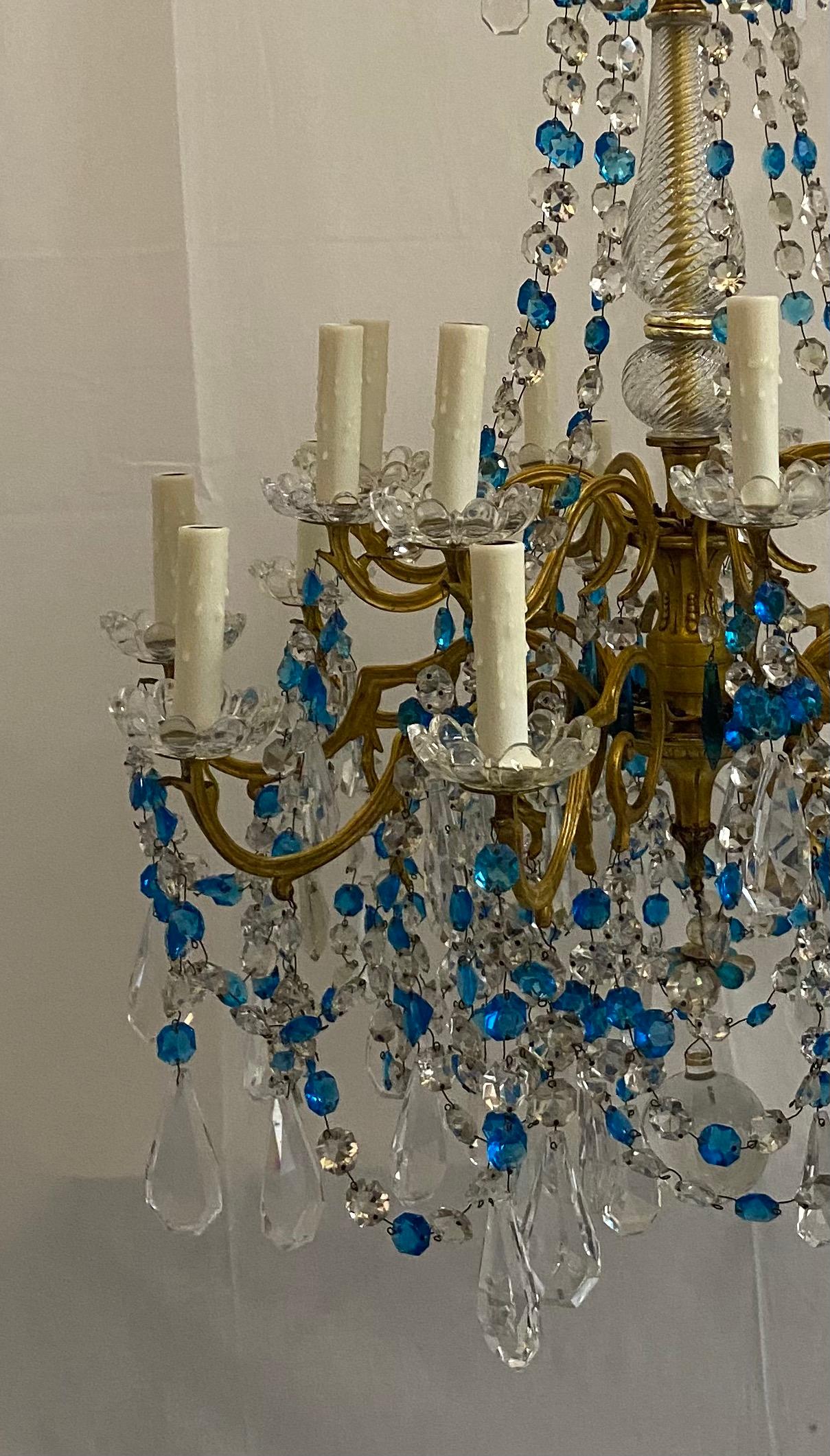 Bronze French Crystal Chandelier For Sale