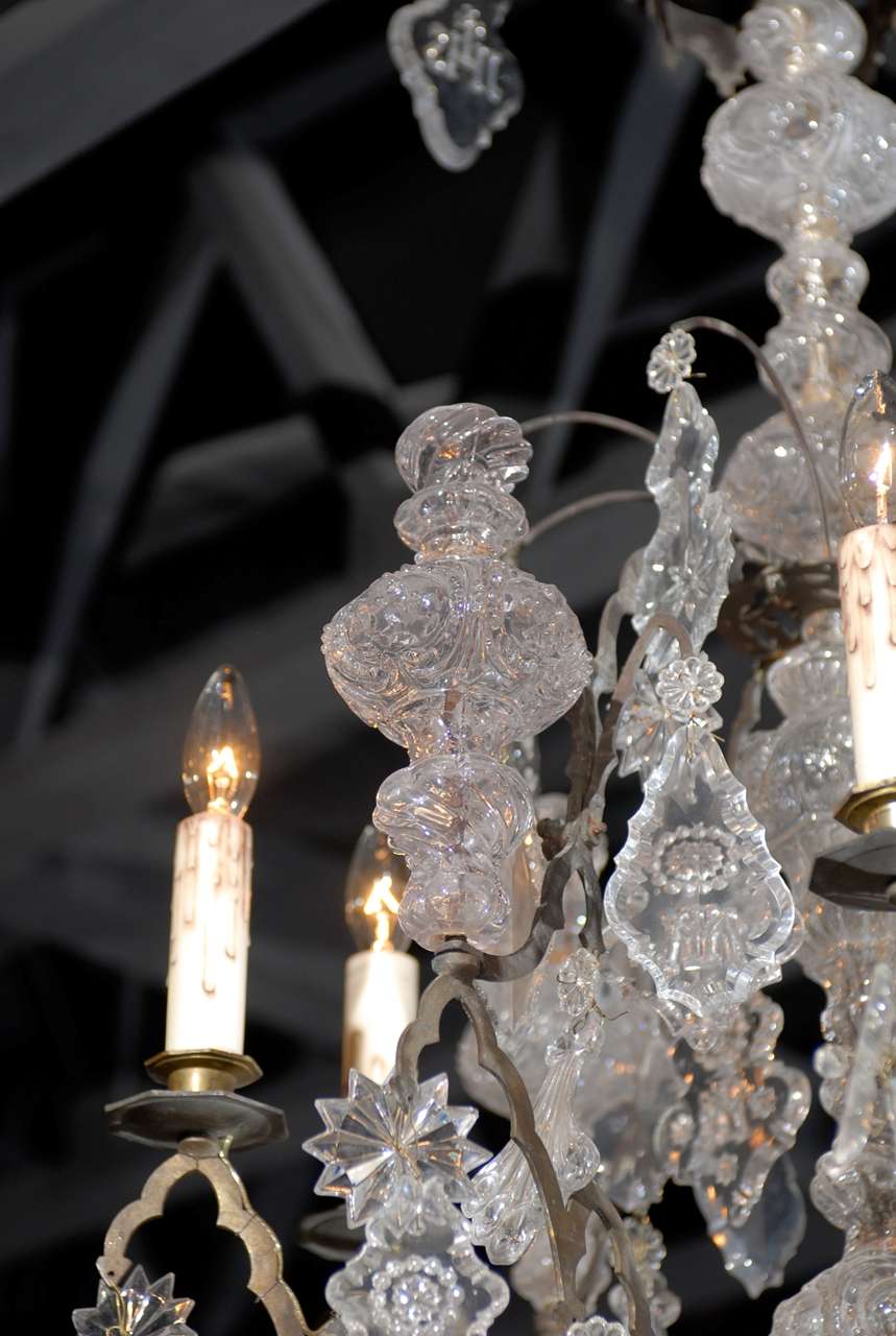 French Baroque Revival Six-Light Crystal Chandelier from a Church, circa 1860 For Sale 1