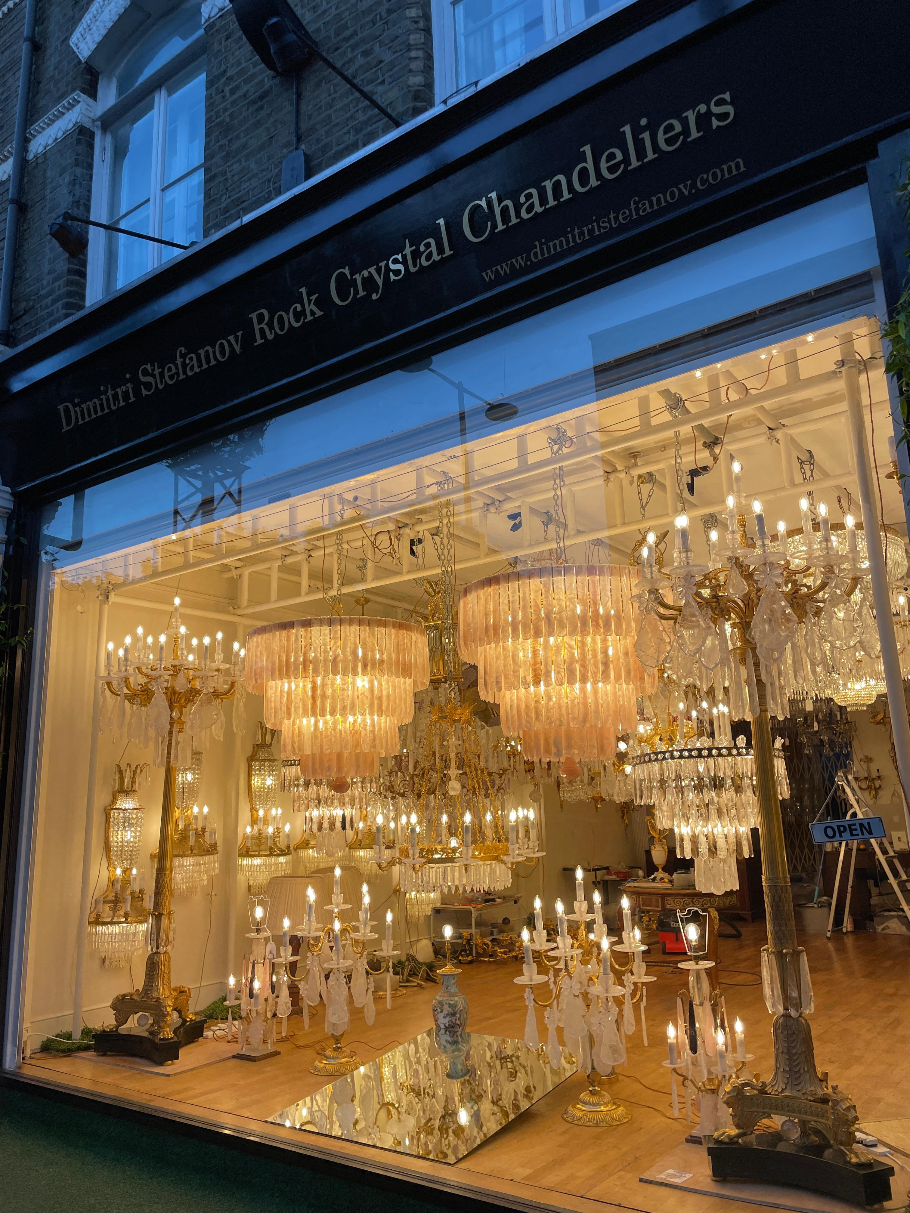 Brass French Crystal Chandelier For Sale