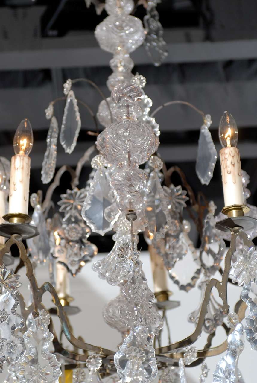 French Baroque Revival Six-Light Crystal Chandelier from a Church, circa 1860 For Sale 2