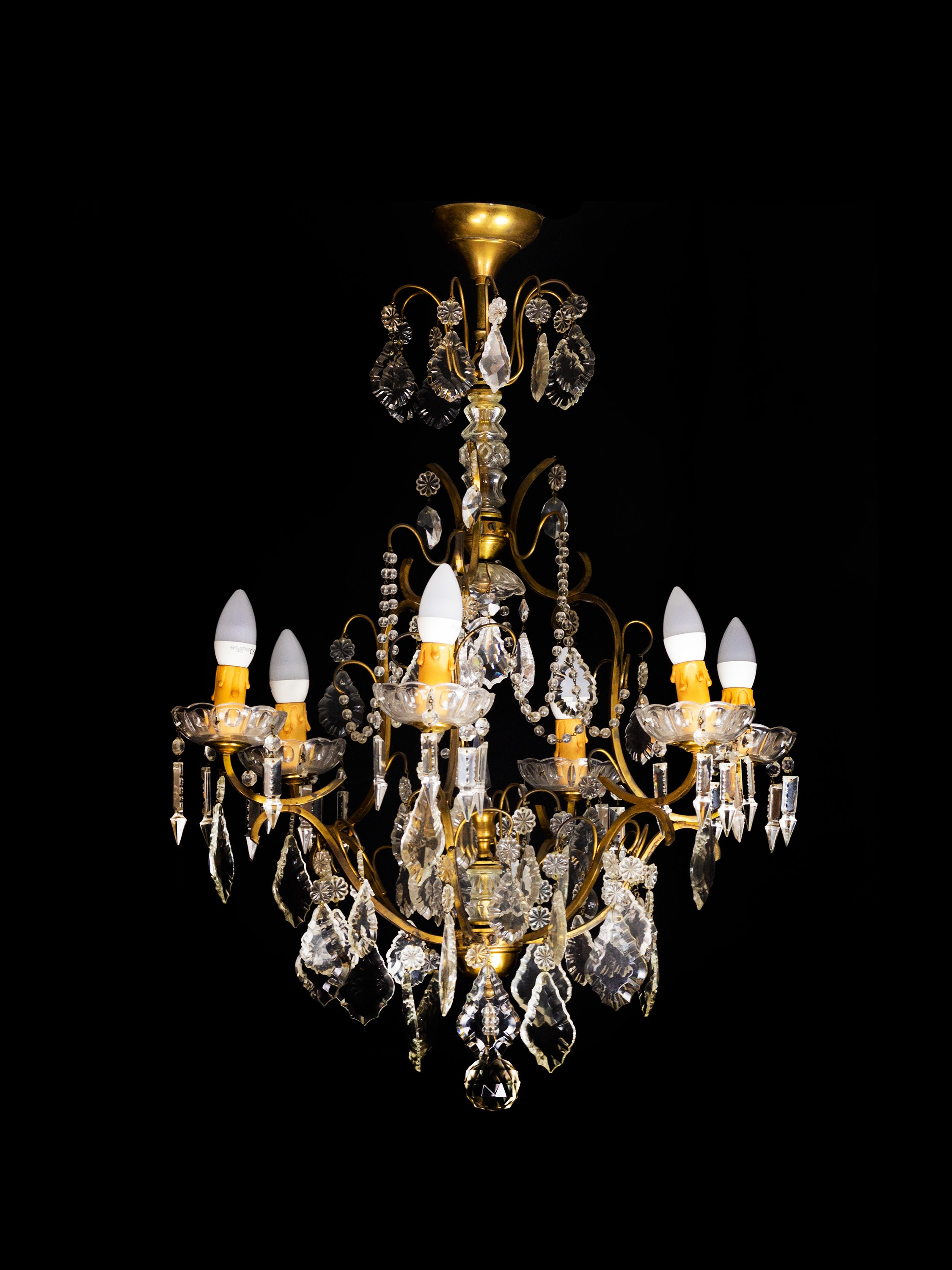 French Crystal Chandelier Louis XV 1800s