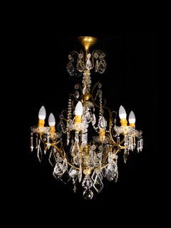 Antique French Crystal Chandelier Louis XV 1800s