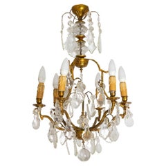  French Crystal Chandelier Louis XV Style 19th Century