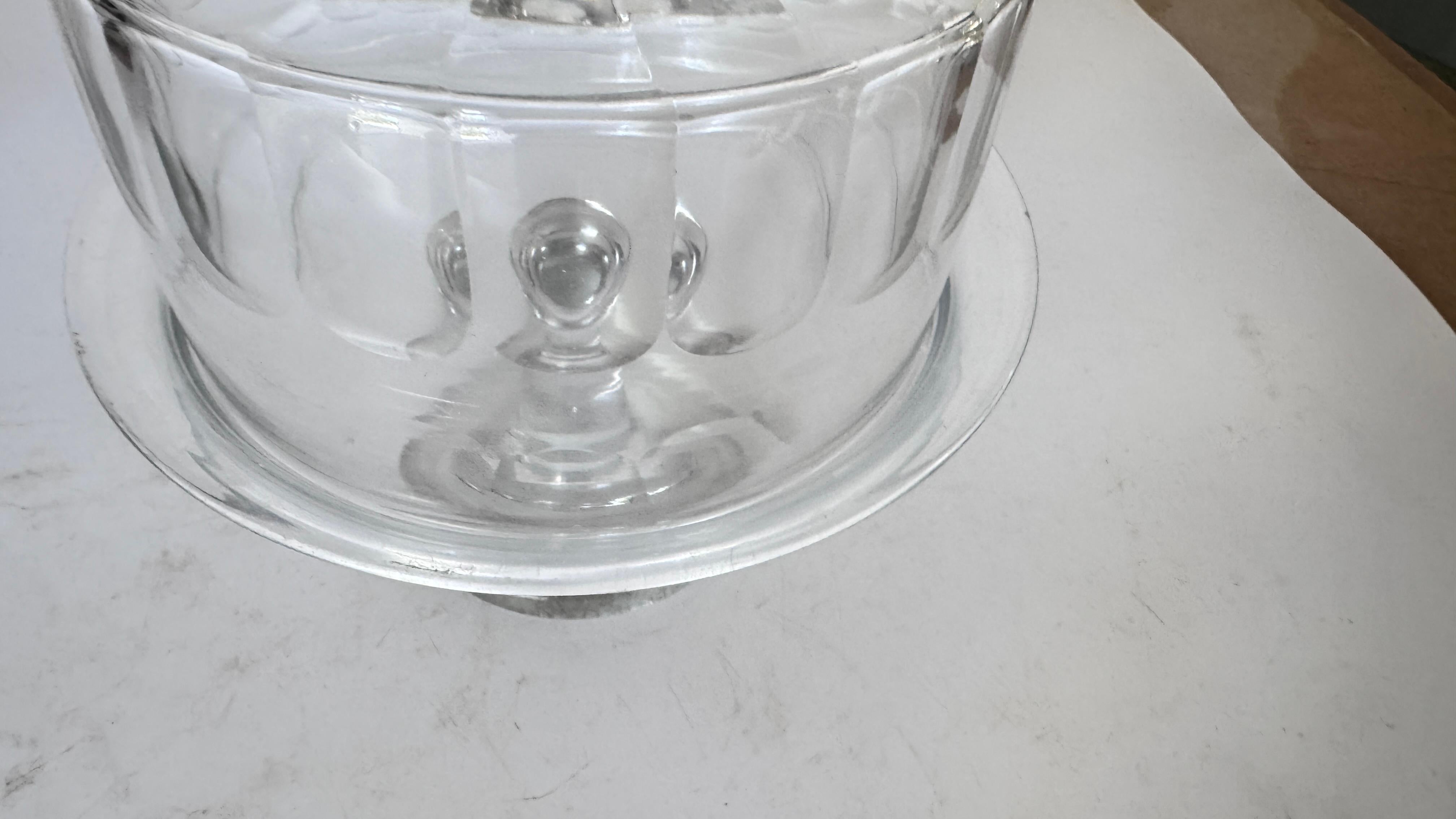 Französische Käseglocke aus Kristall mit Dekor aus geschliffenem Glas - 1970er Jahre im Angebot 4