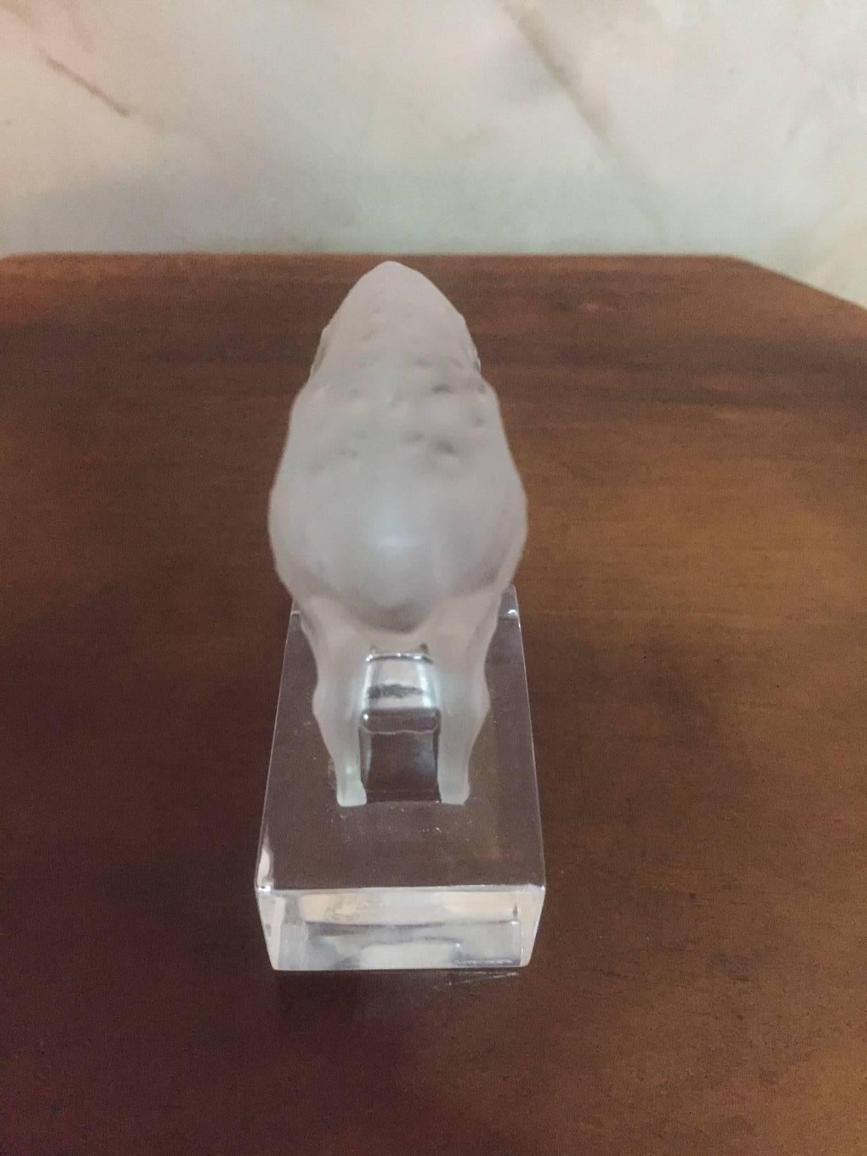 French Crystal Decorative Roe Signed Lalique 1