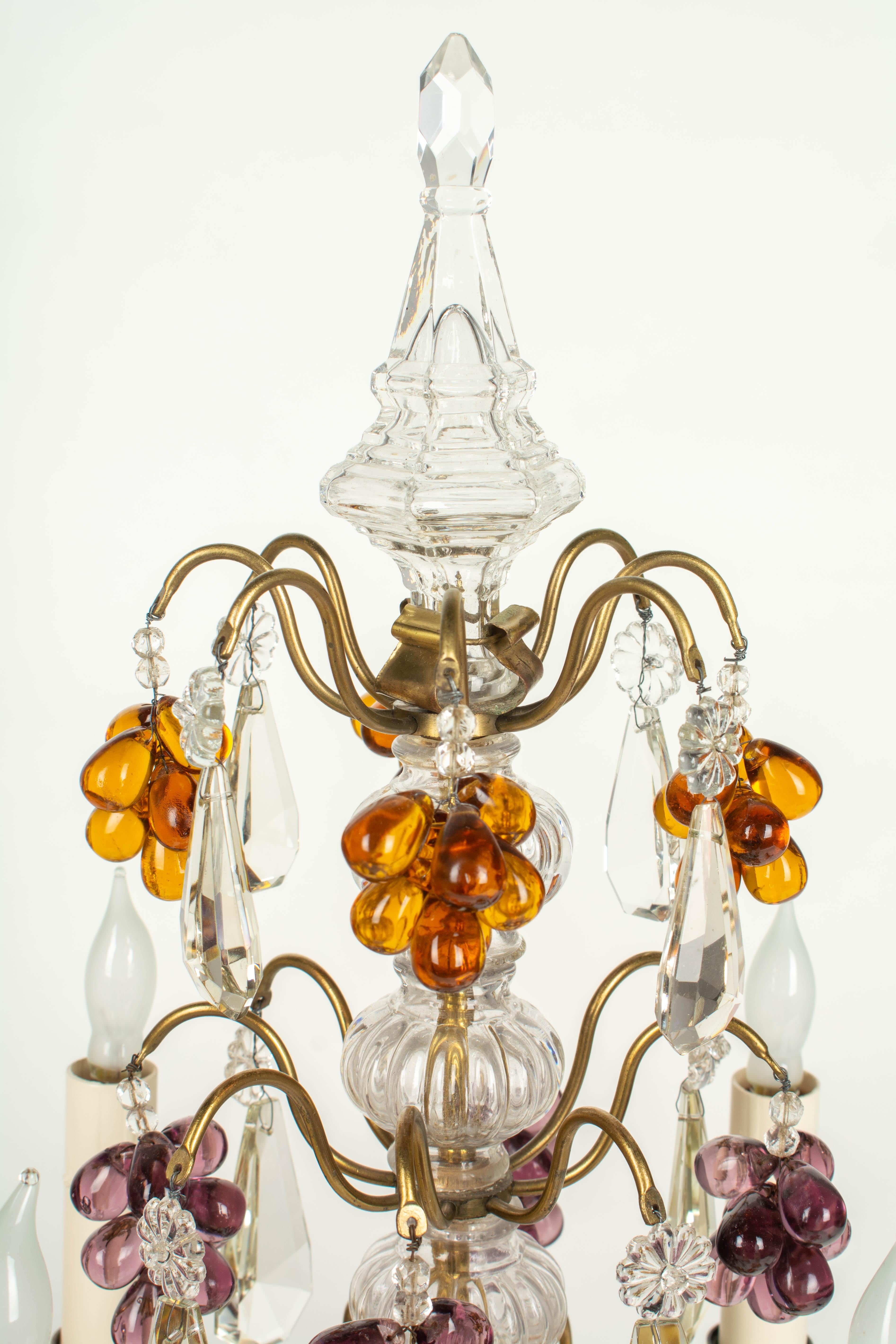 French Crystal Girandoles with Grape Clusters 2