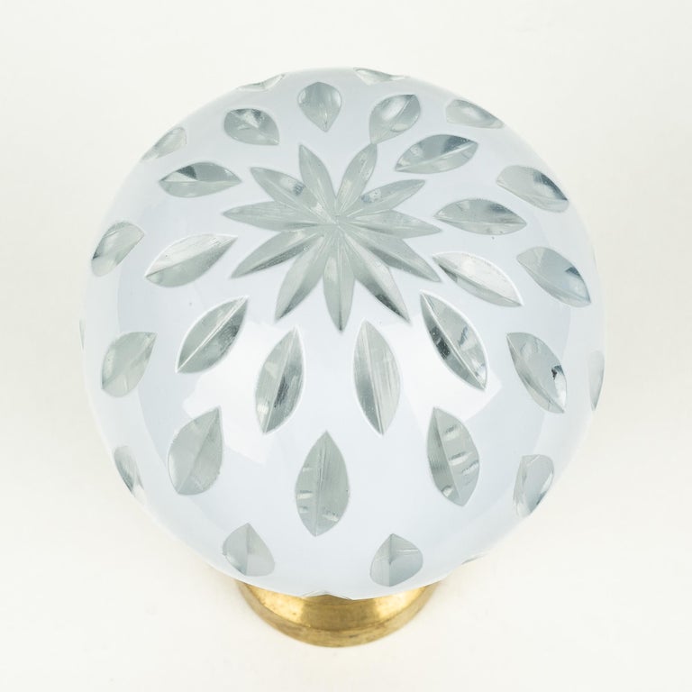 French Crystal Glass Boule d’escalier or Newel Post Finial at 1stDibs