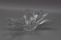 French Crystal Glass Fruit Bowl or Centerpiece by Art Vannes France, 1960s