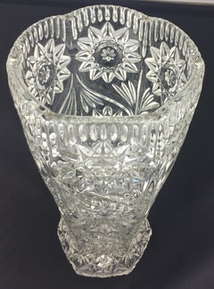 French Cut Glass Vase, Antique Style Glass Vase