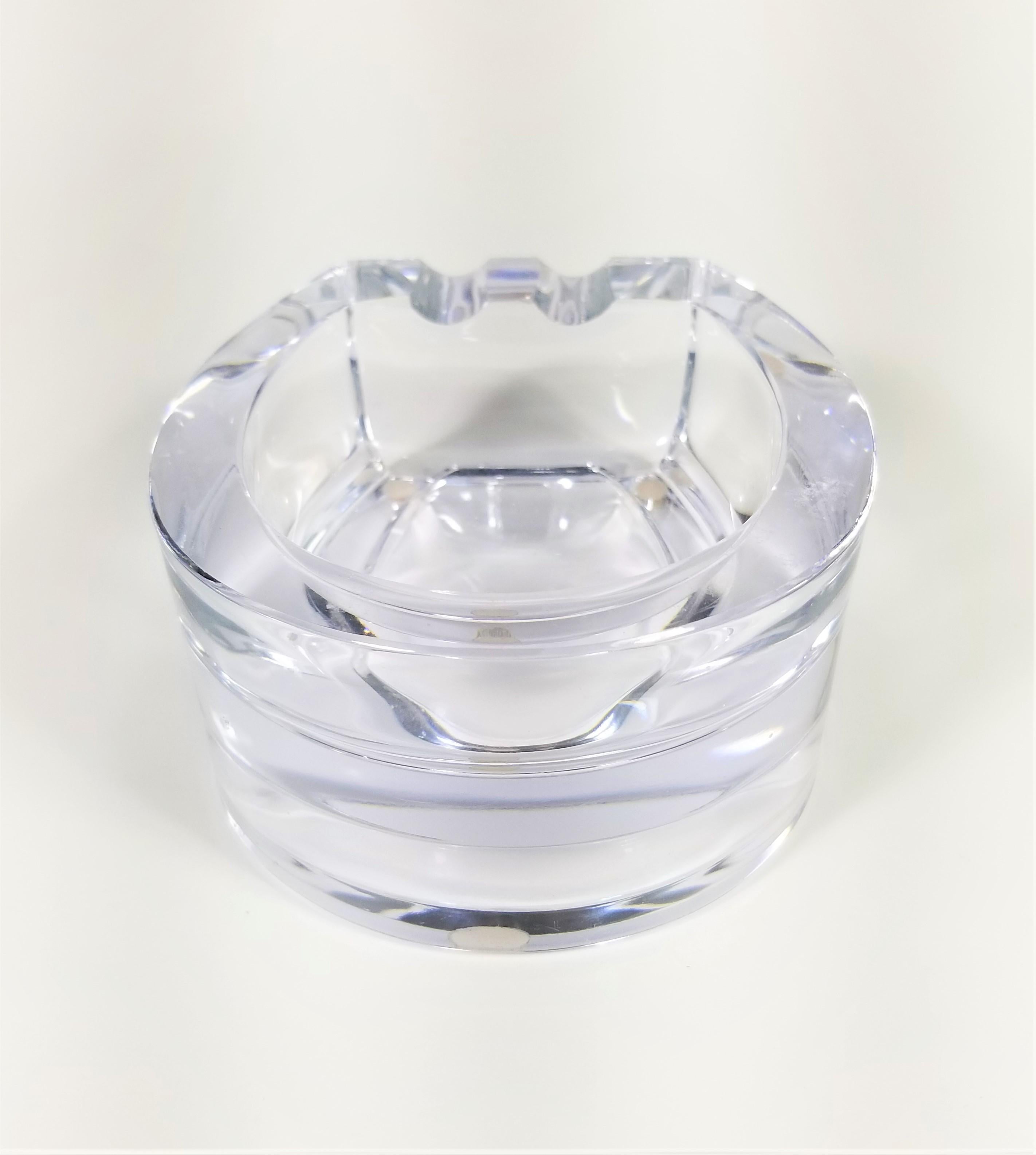 French Crystal Horseshoe Shaped Ashtray Made in France For Sale 6