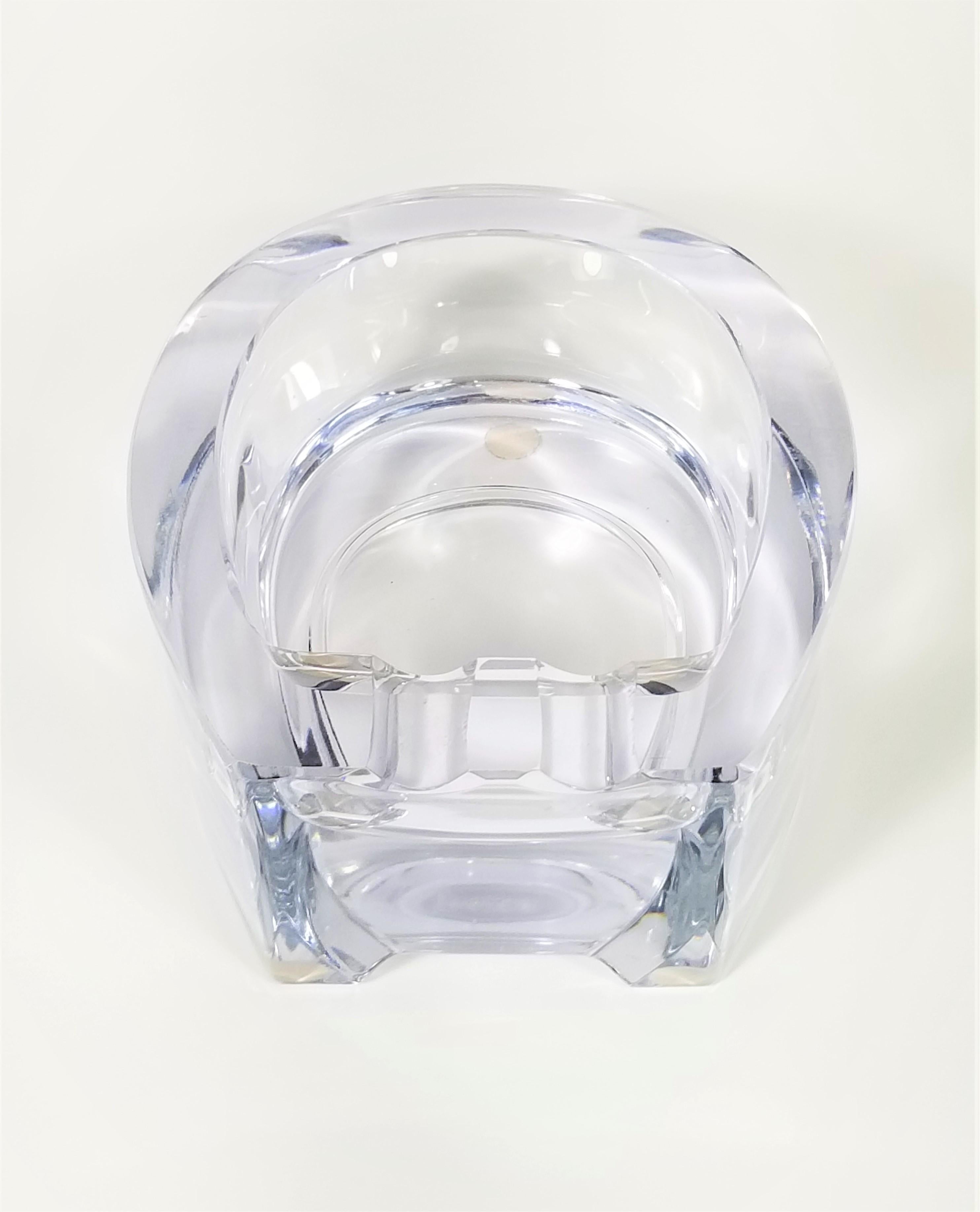 French Crystal Horseshoe Shaped Ashtray Made in France For Sale 7