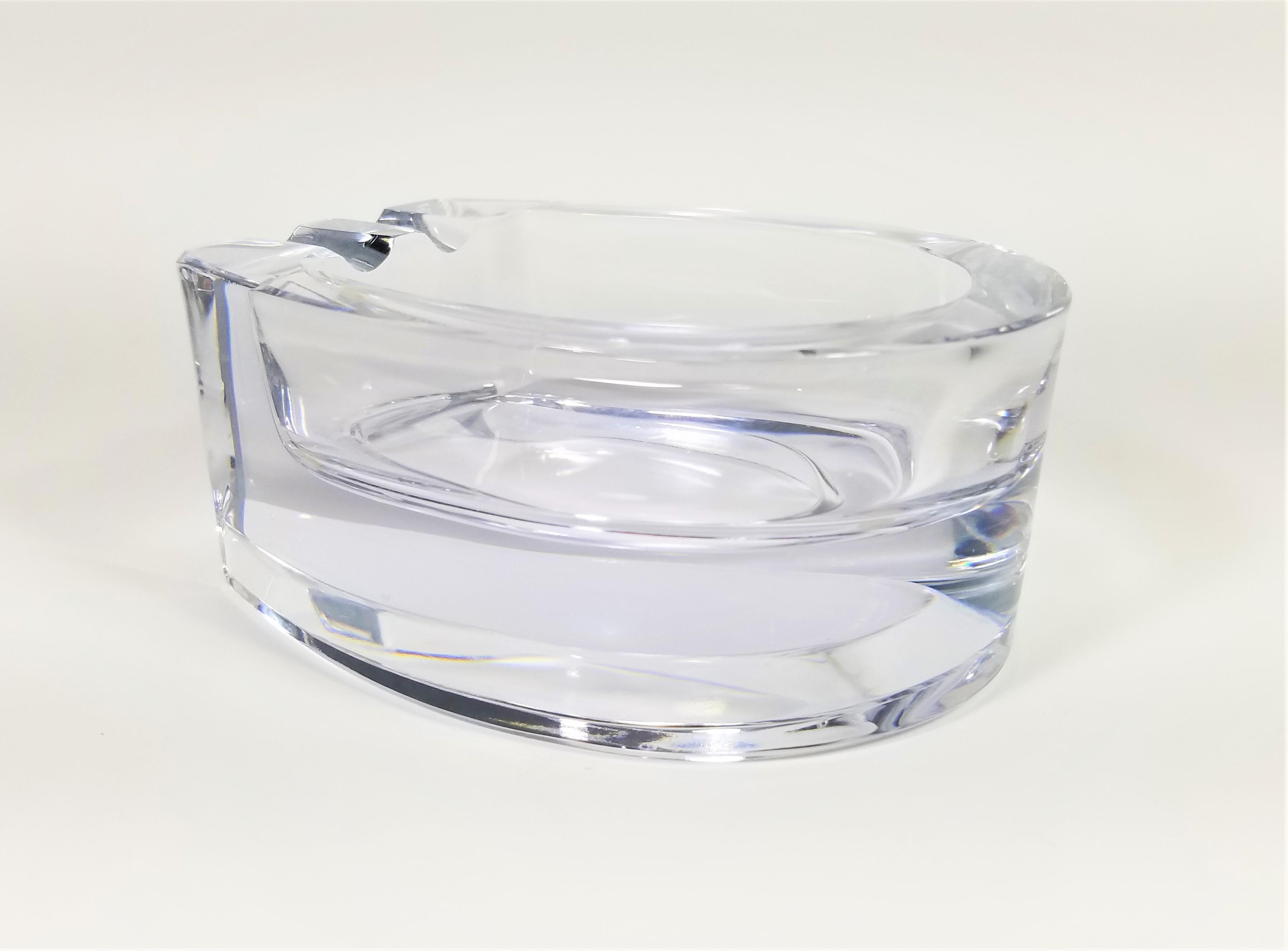 French Crystal Horseshoe Shaped Ashtray Made in France For Sale 8
