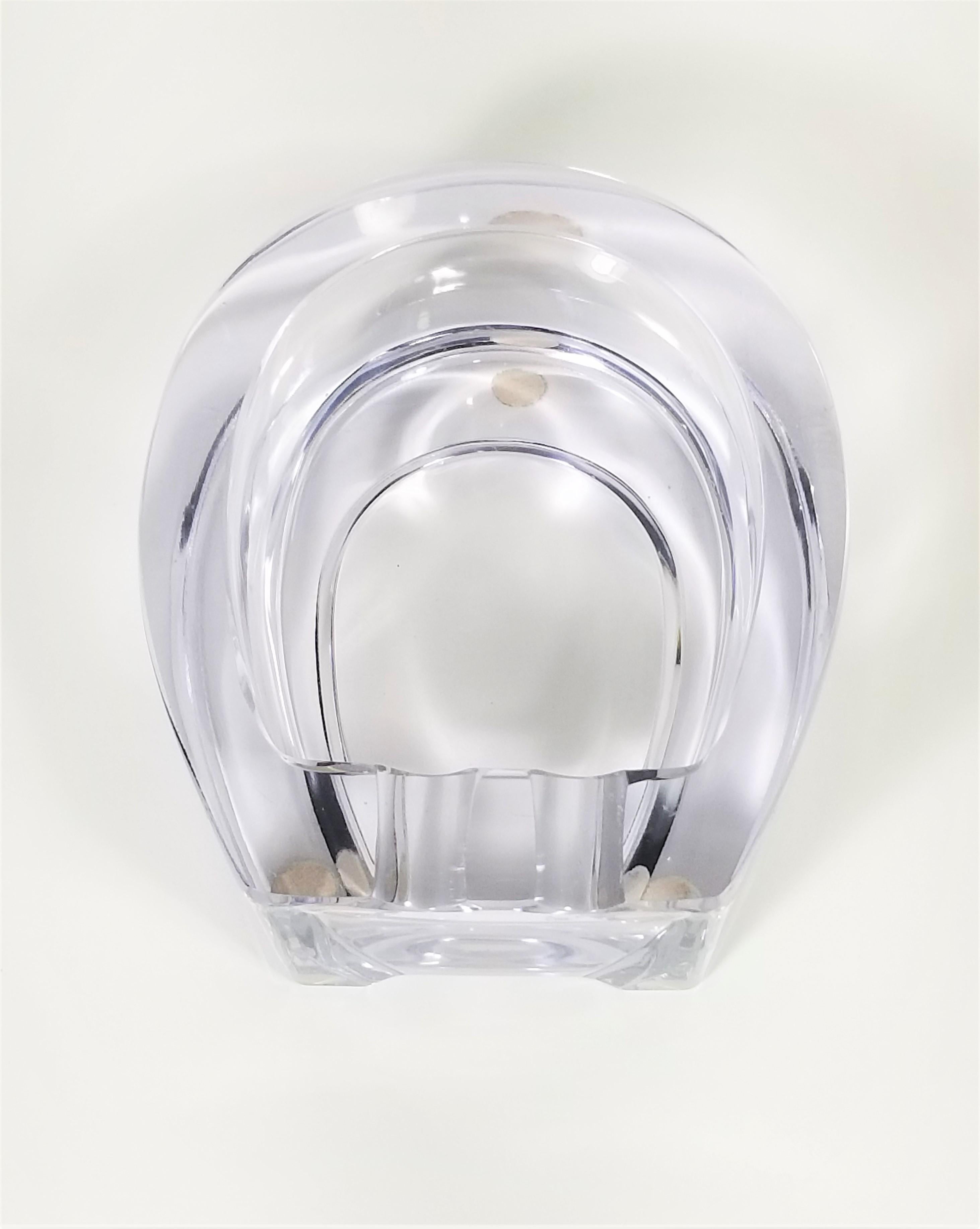 French Crystal Horseshoe Shaped Ashtray Made in France For Sale 10