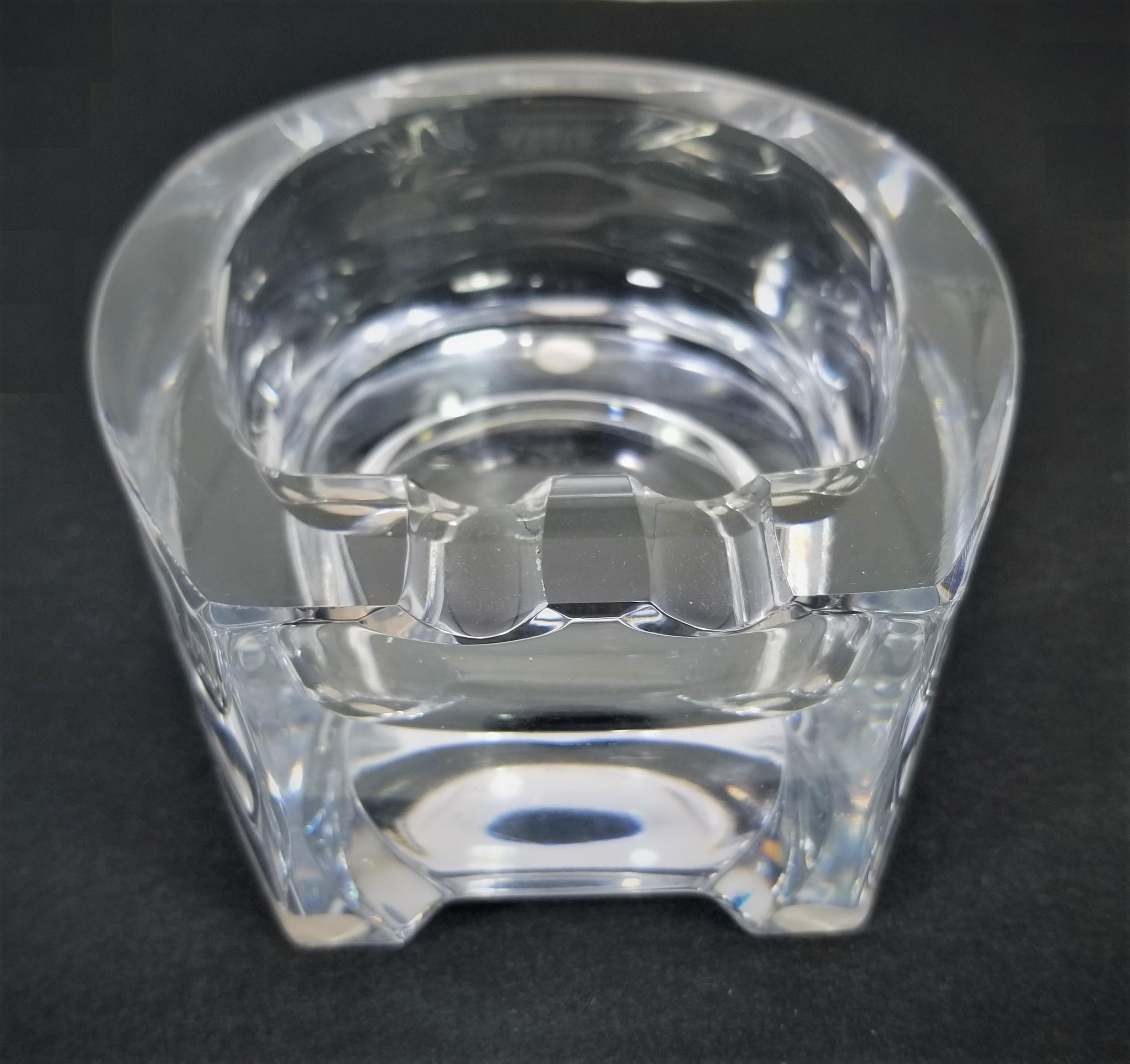 French Crystal Horseshoe Shaped Ashtray Made in France For Sale 14