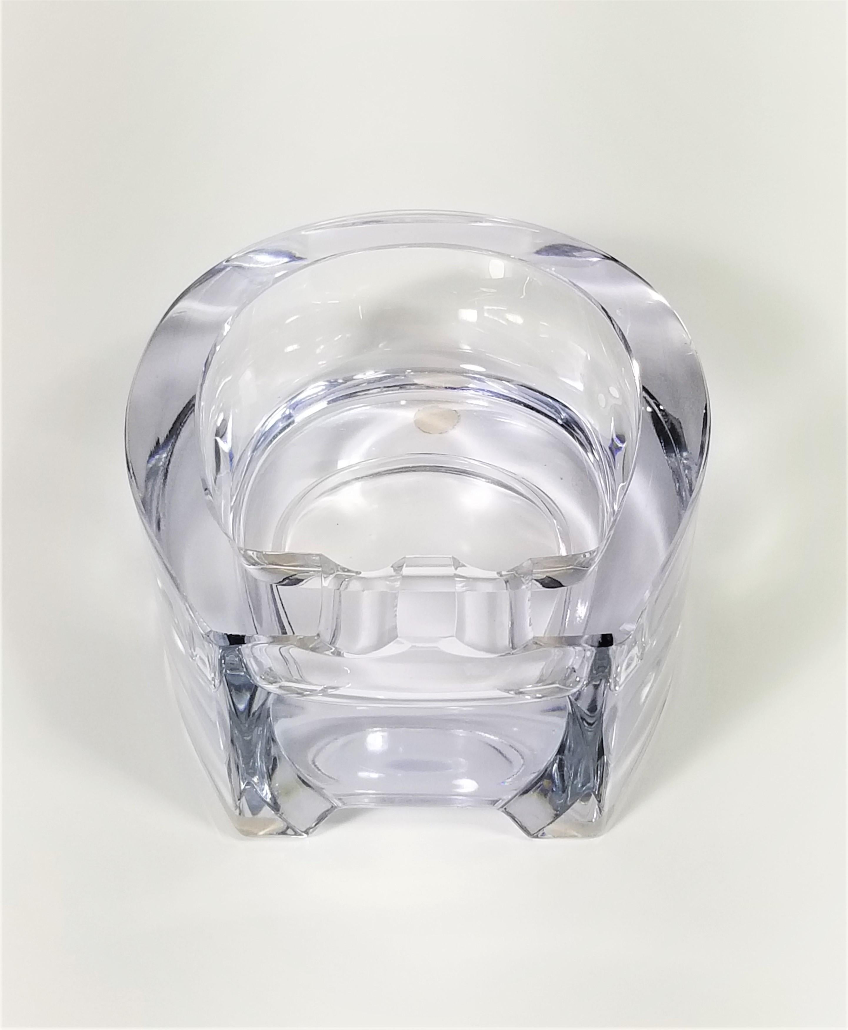 French Crystal Horseshoe Shaped Ashtray Made in France In Good Condition For Sale In New York, NY