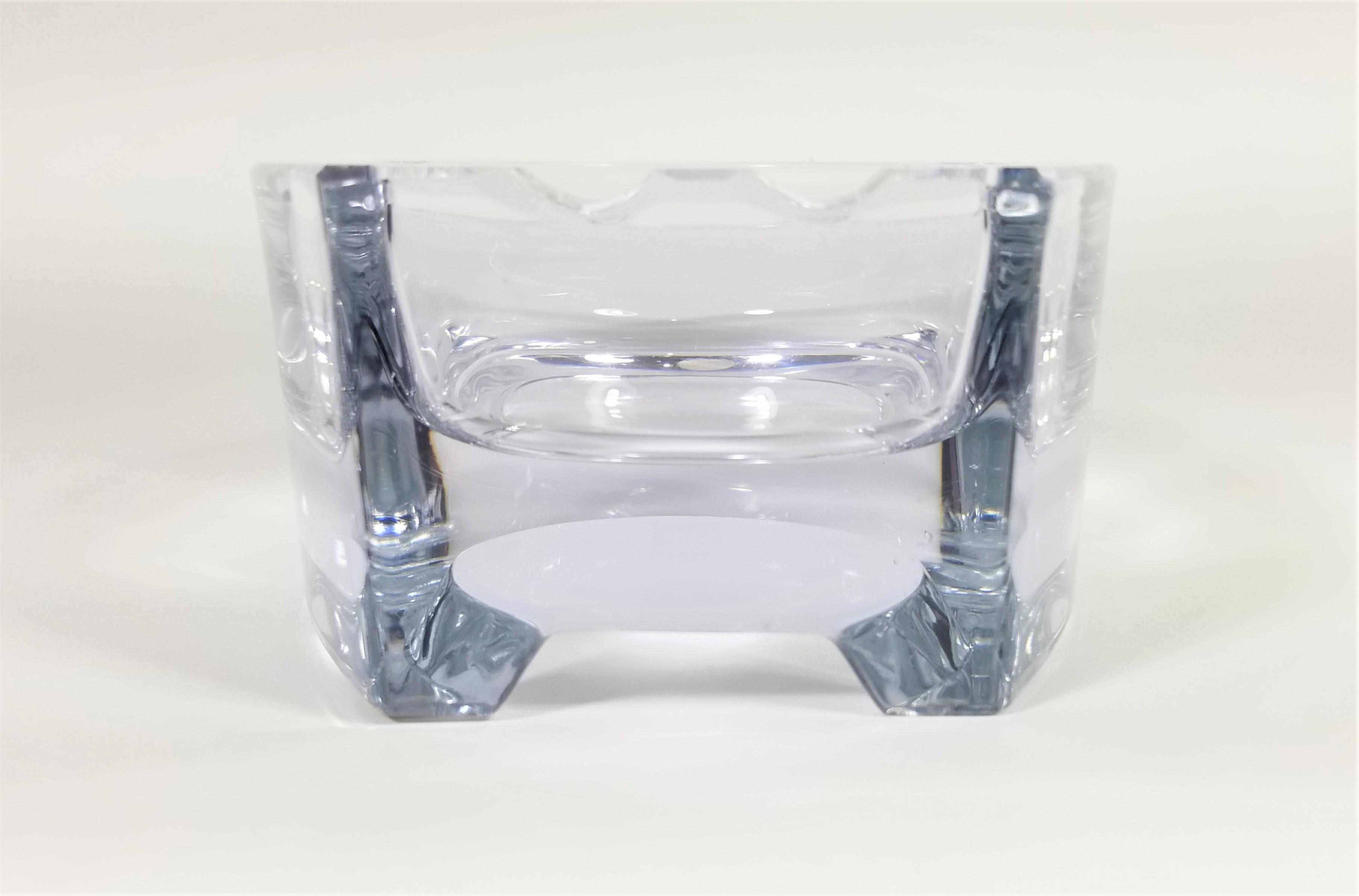 French Crystal Horseshoe Shaped Ashtray Made in France For Sale 2