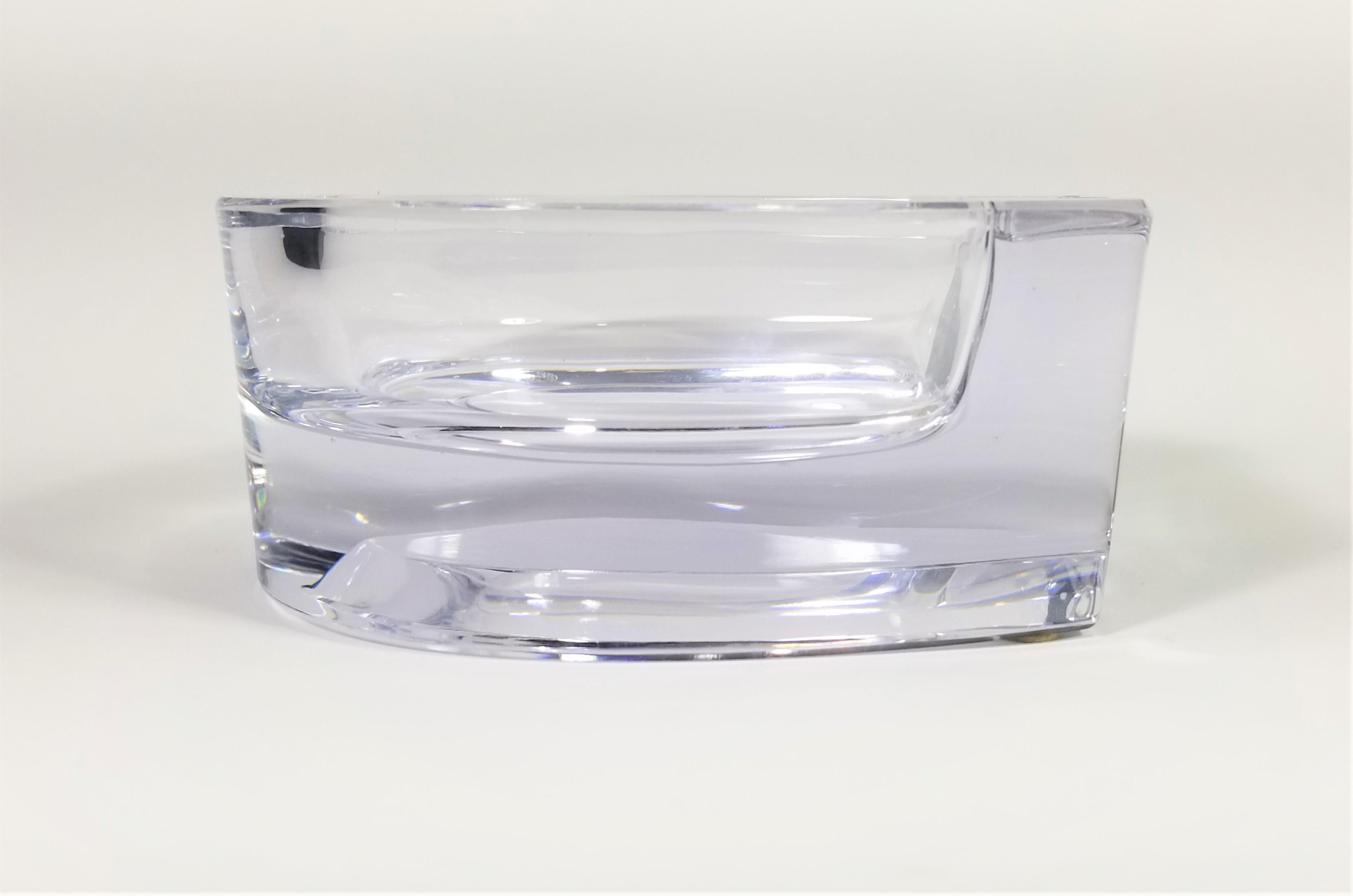 French Crystal Horseshoe Shaped Ashtray Made in France For Sale 3
