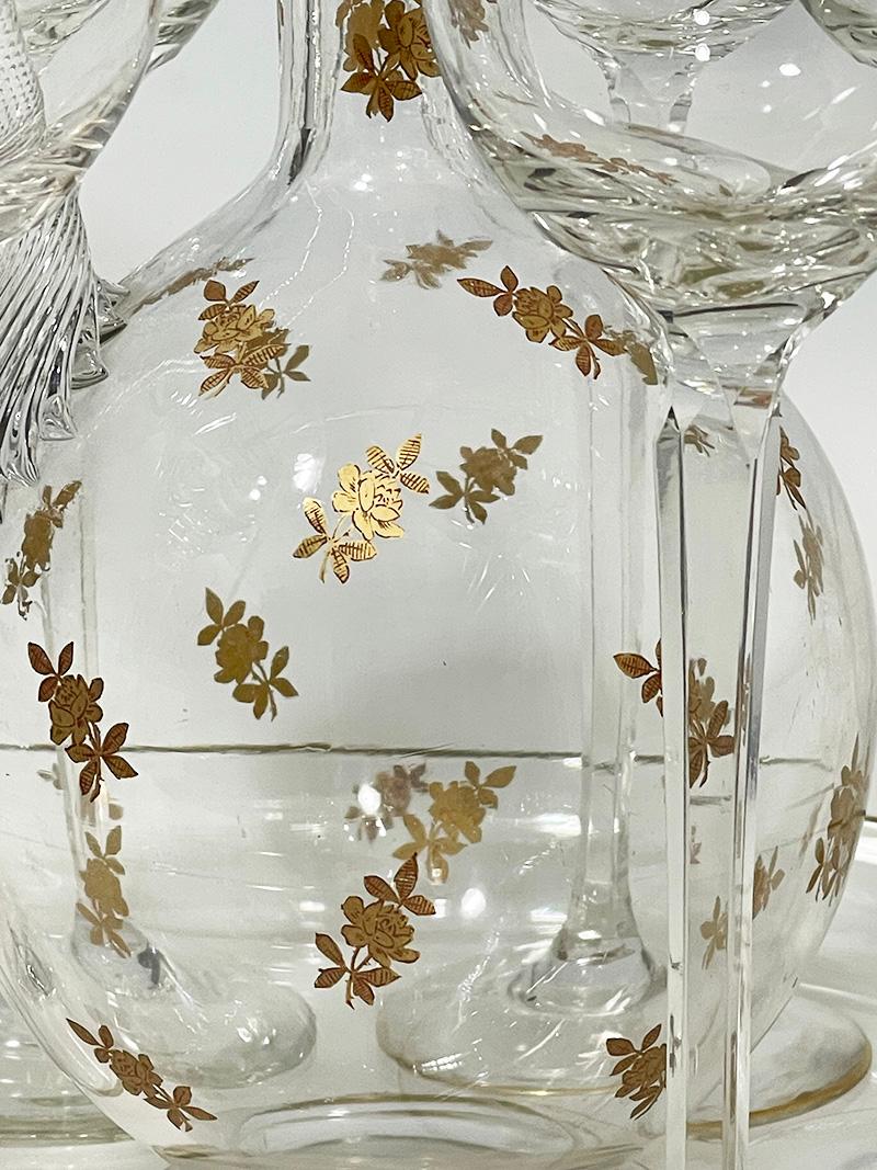 French crystal liquer set, ca 1900 For Sale 2