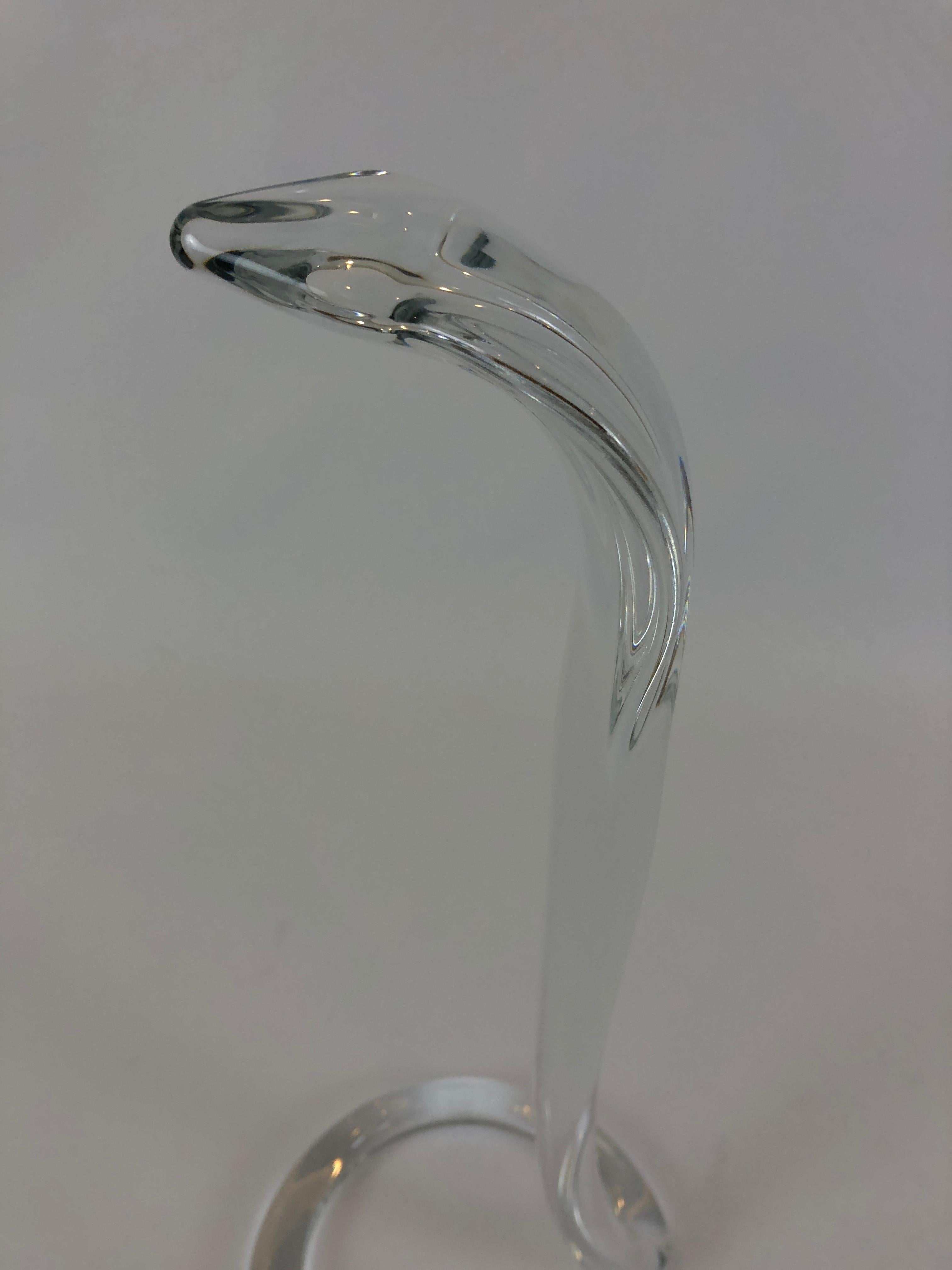 Elegant collector's item by Daum in the shape of an uncoiling snake.