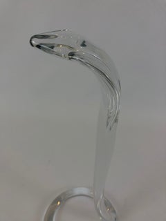 French Crystal Snake Sculpture by Daum