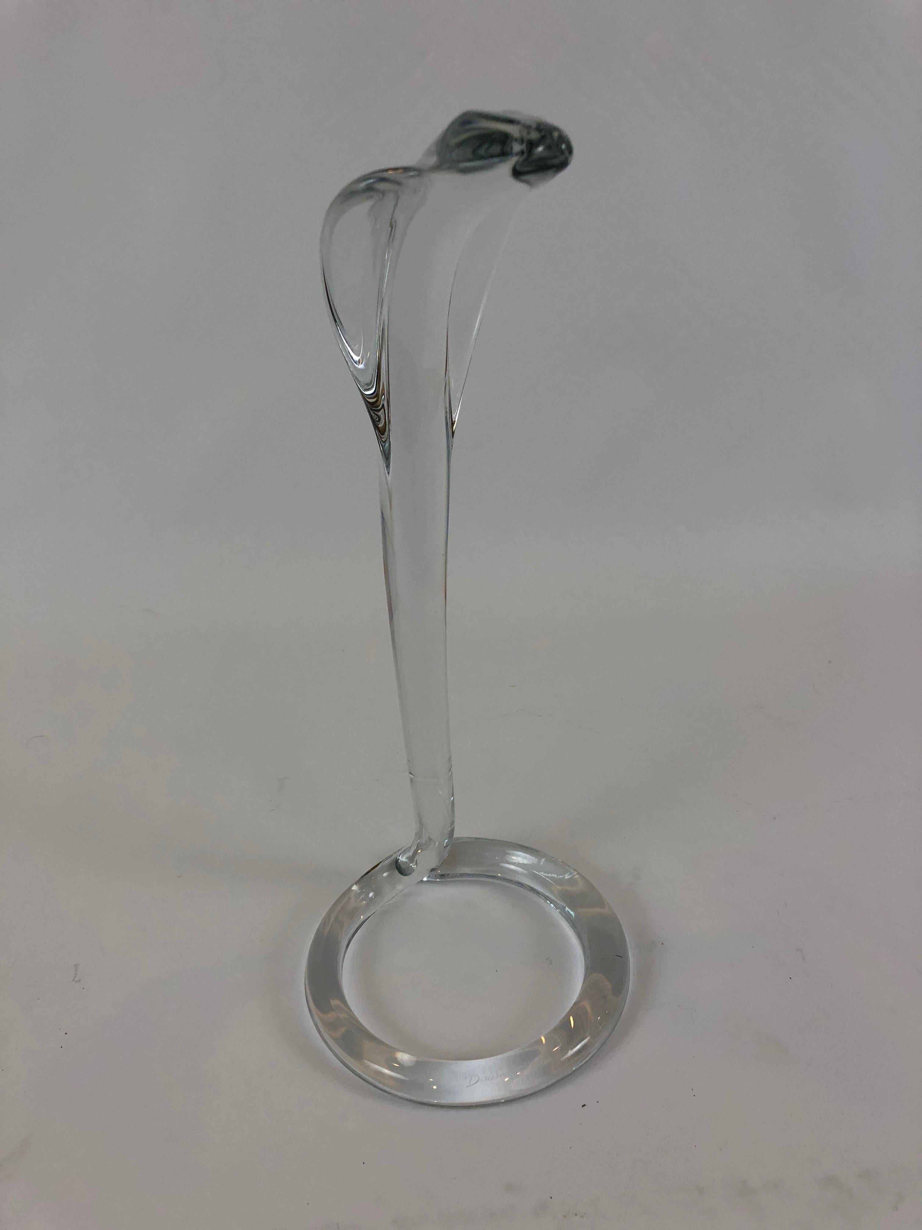 Late 20th Century French Crystal Snake Sculpture by Daum