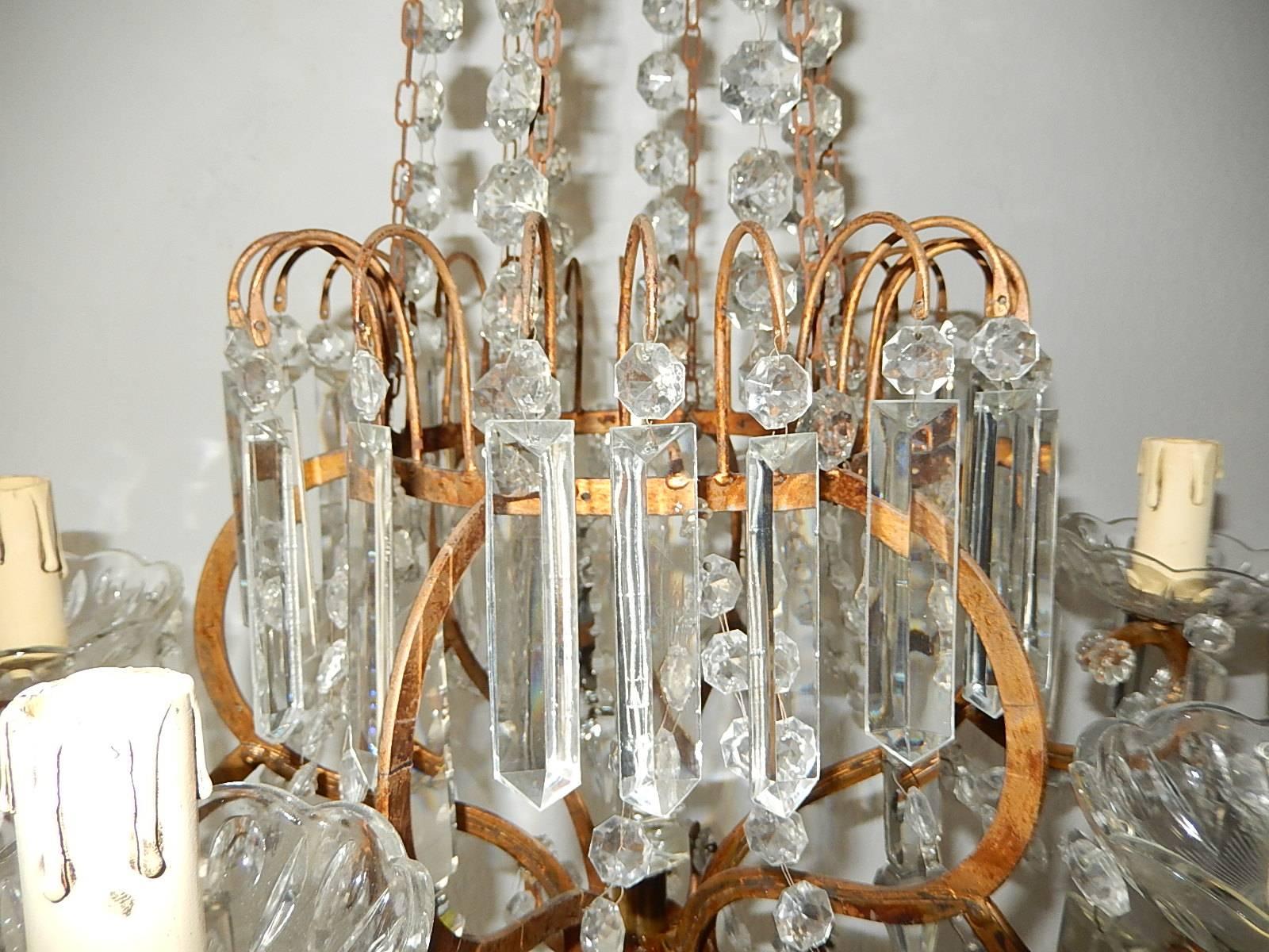 Sternkorb aus Kristall mit Speer-Kronleuchter aus Frankreich im Zustand „Gut“ im Angebot in Firenze, Toscana
