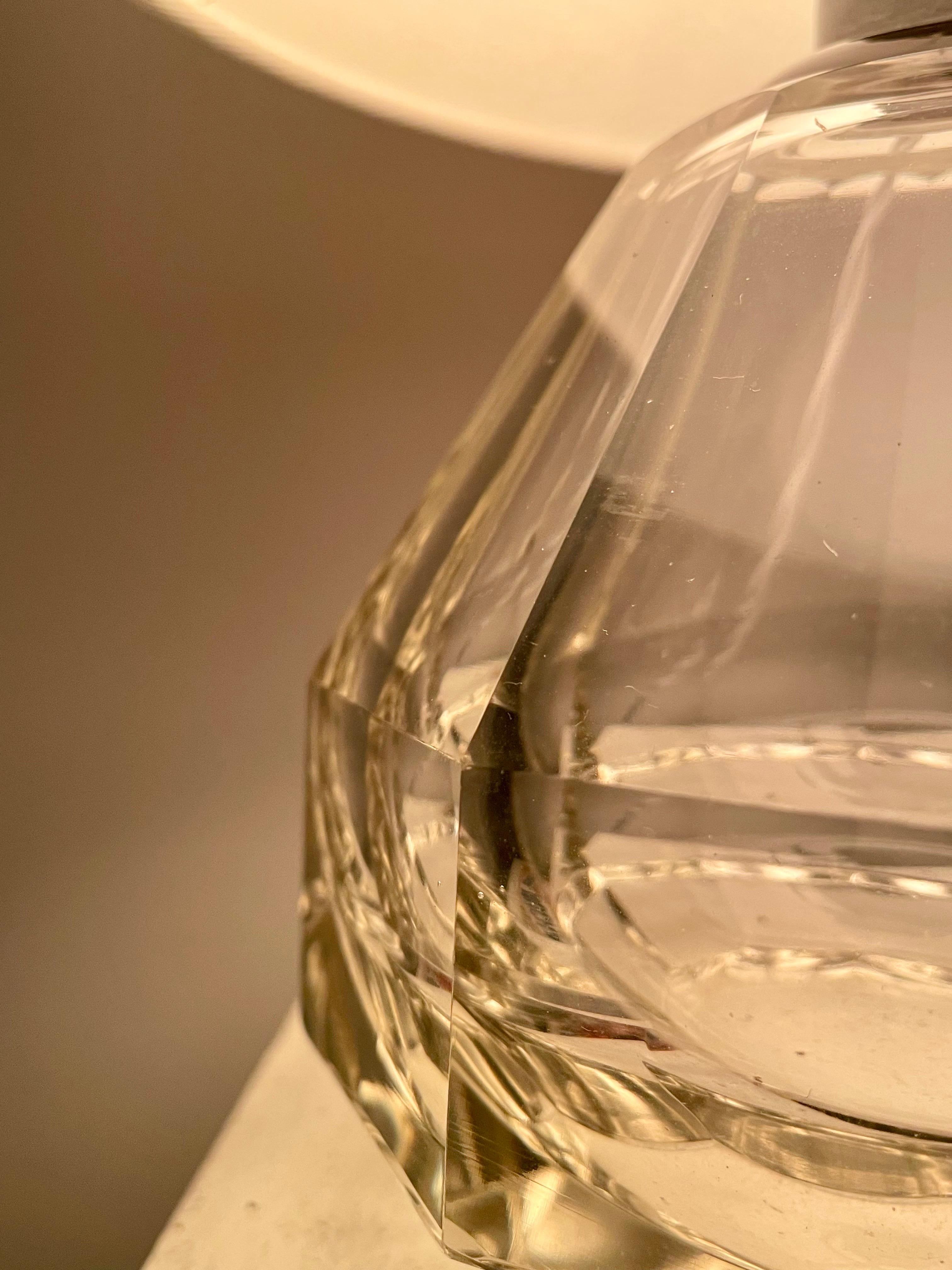 Art Deco French Crystal Table Lamp, 1930s For Sale