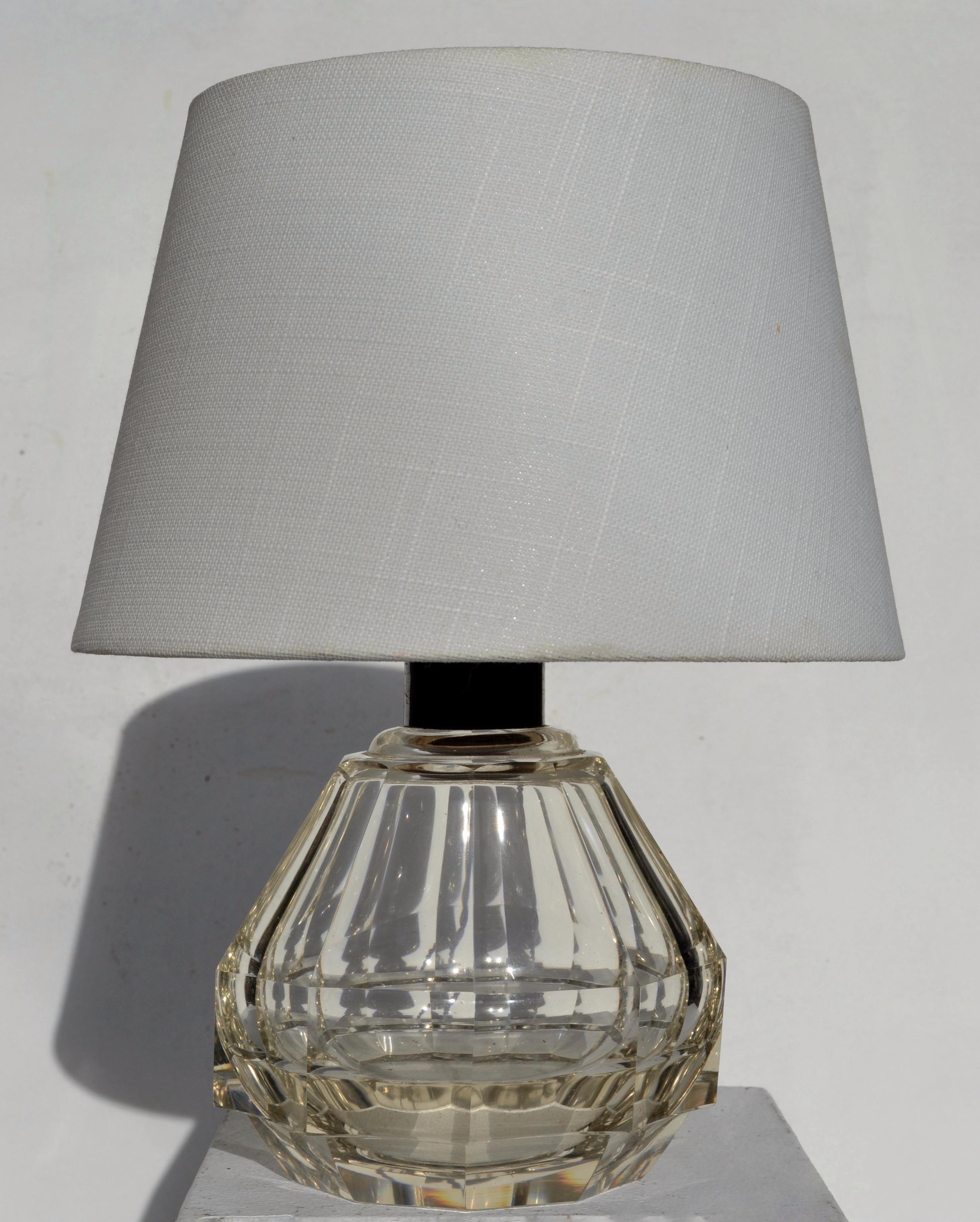 Mid-20th Century French Crystal Table Lamp, 1930s For Sale