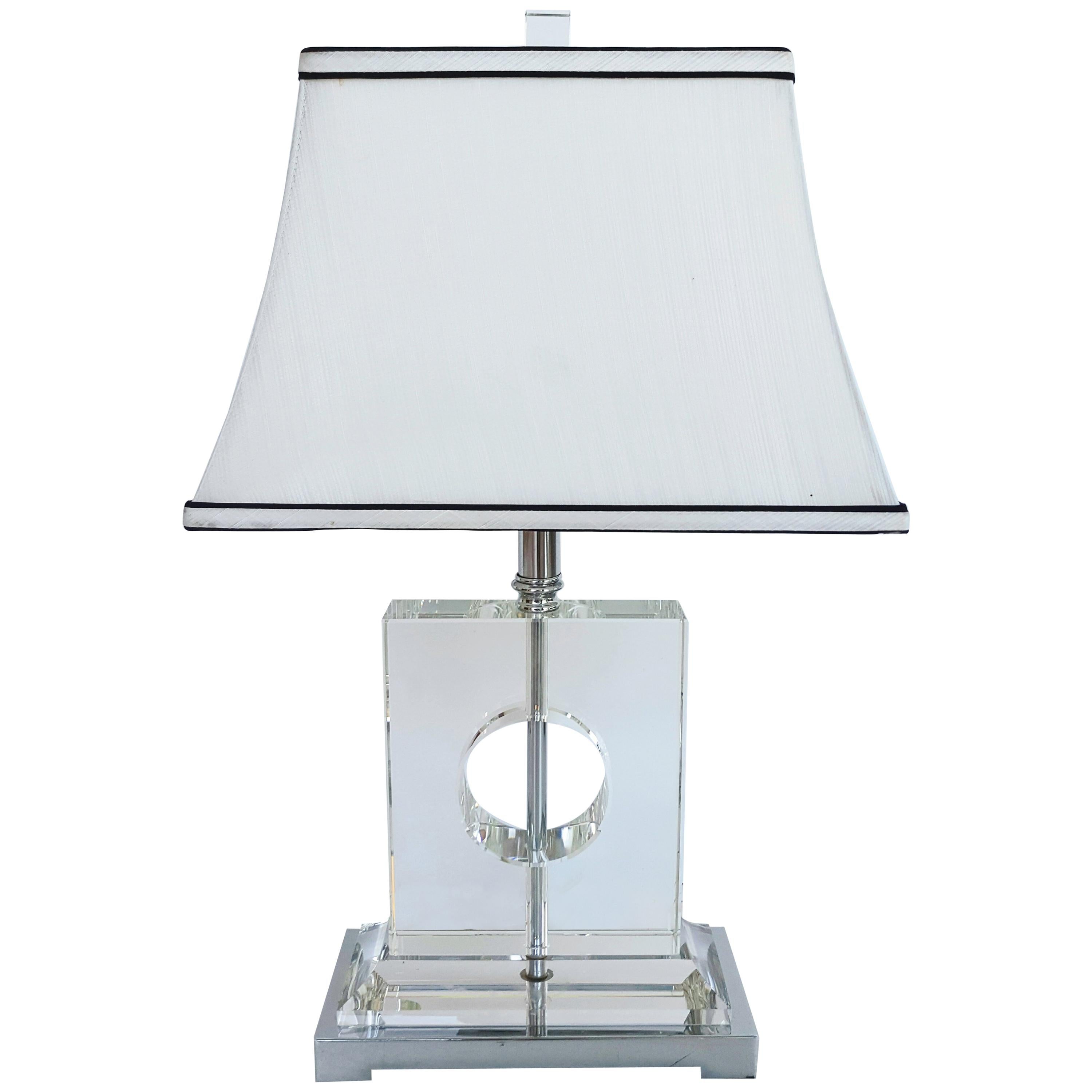 French Crystal Table Lamp, circa 1970s at 1stDibs