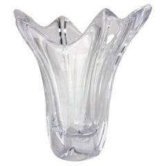 French Crystal Vase Daume Manufactures Mid-Century
