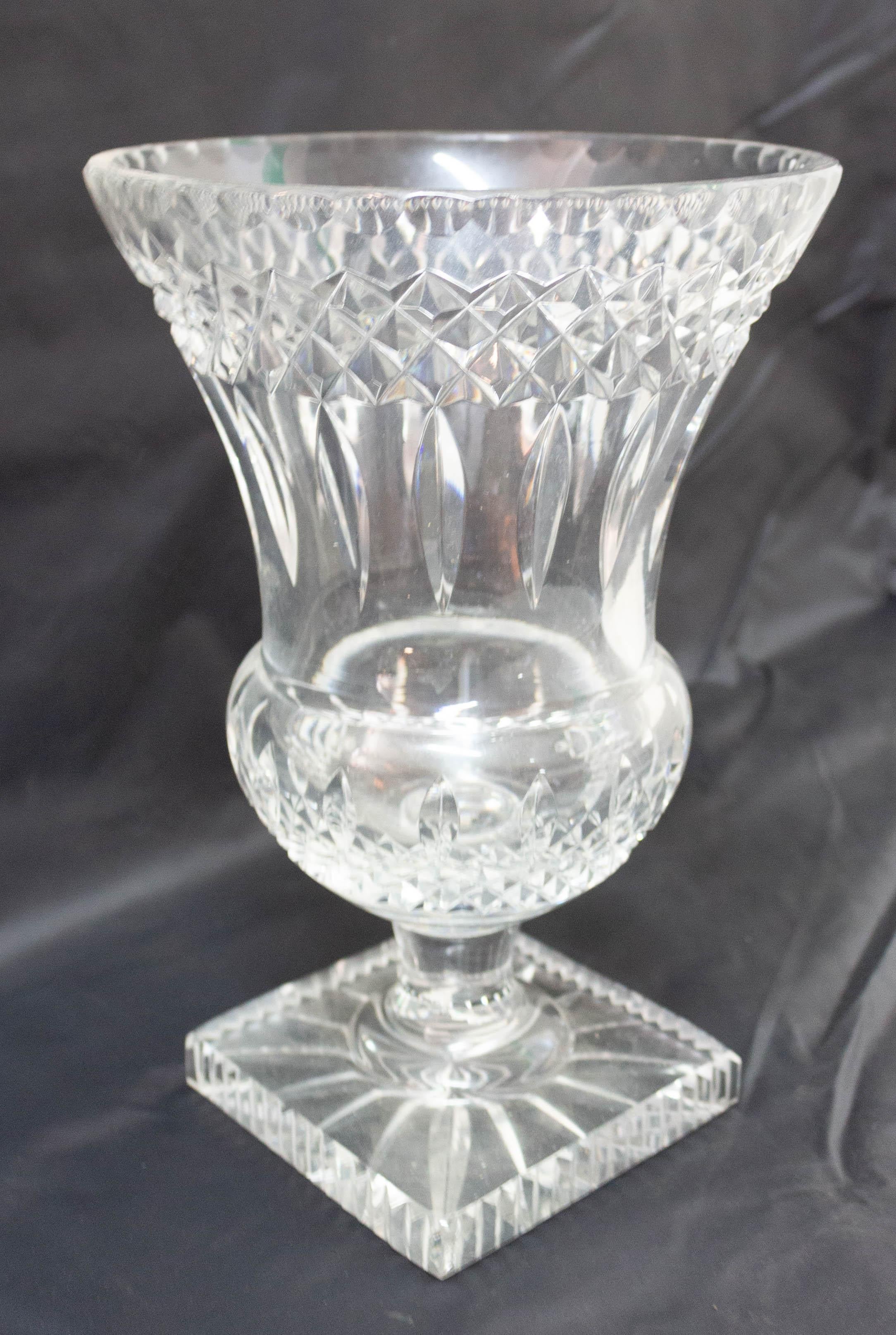 Mid-Century Modern French Baccarat Crystal Vase Midcentury For Sale